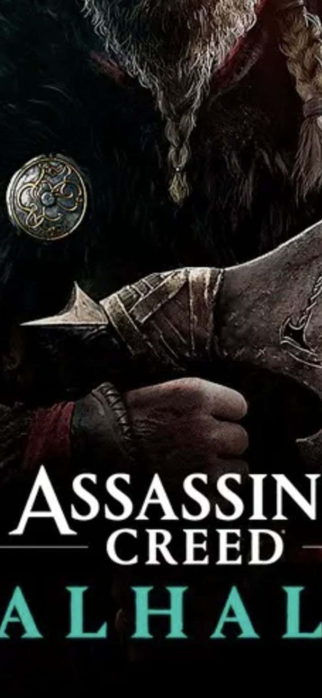 iPhone Xs Assassin's Creed Valhalla Αφίσα Τίτλου Παιχνιδιού Φόντο Ταπετσαρία