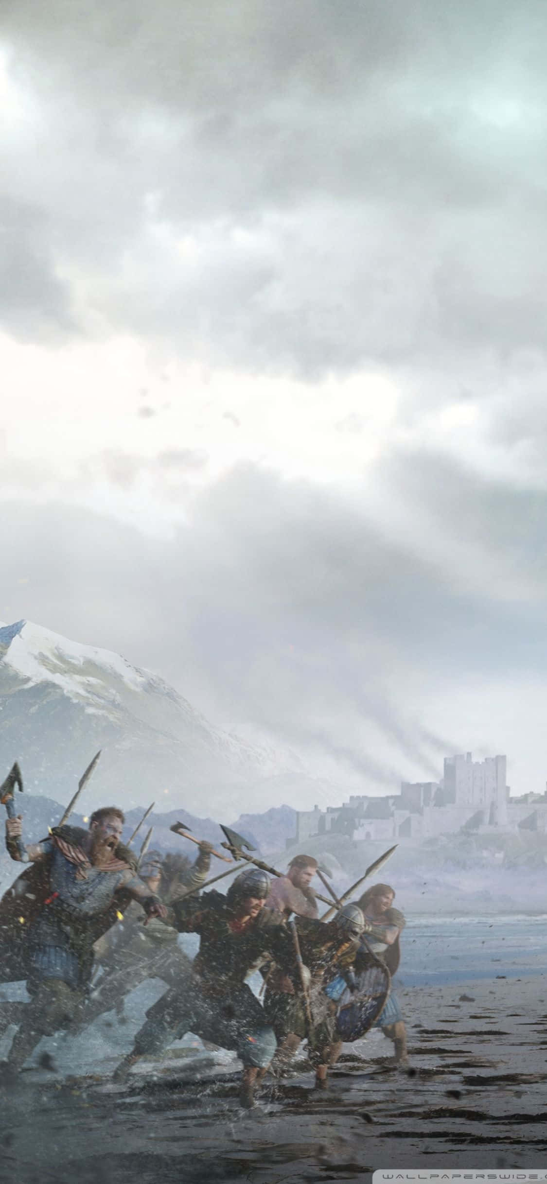 iPhone Xs Assassin's Creed Valhalla Στρατός Βίκινγκ σε Επίθεση Φόντο Ταπετσαρία