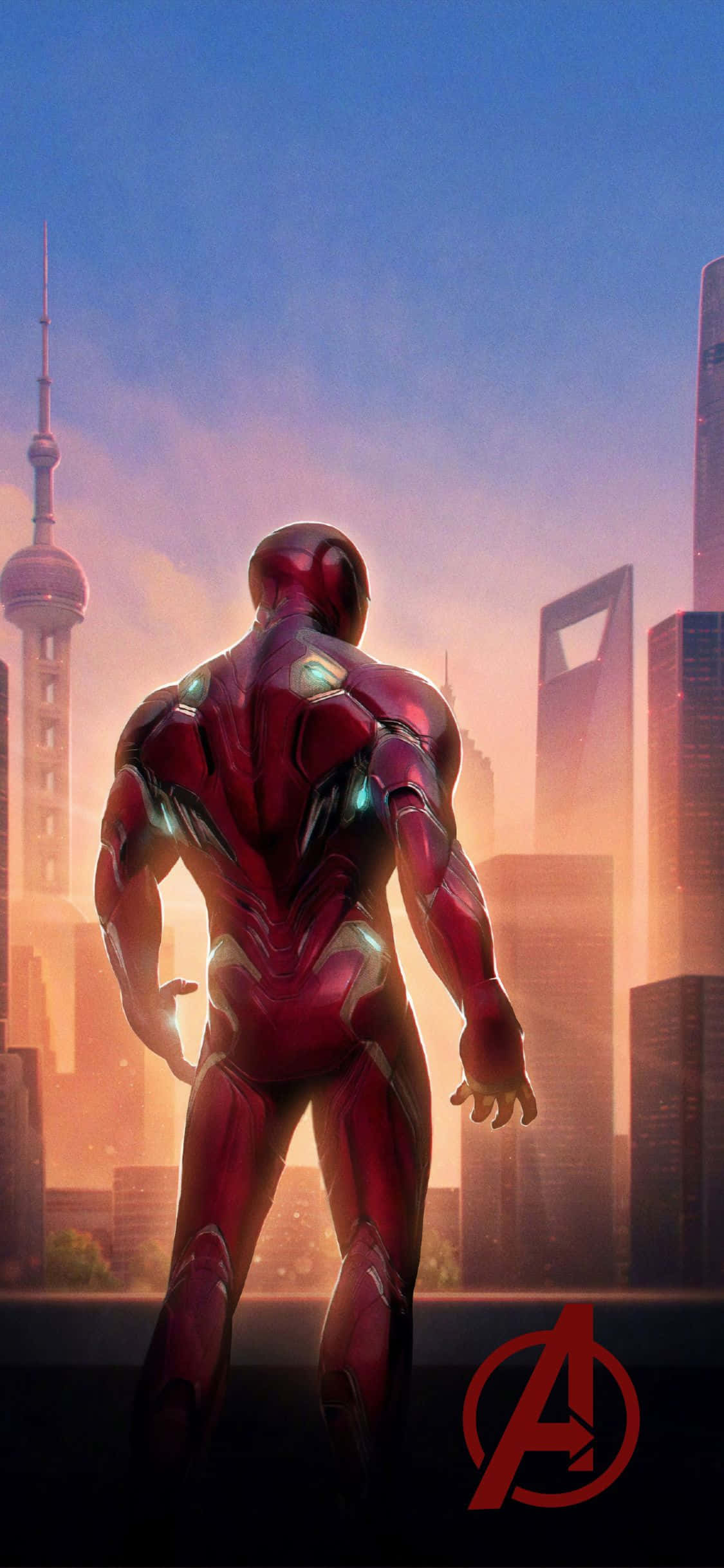 Φόντο iPhone XS Avengers Του Iron Man Στη Νέα Υόρκη Ταπετσαρία