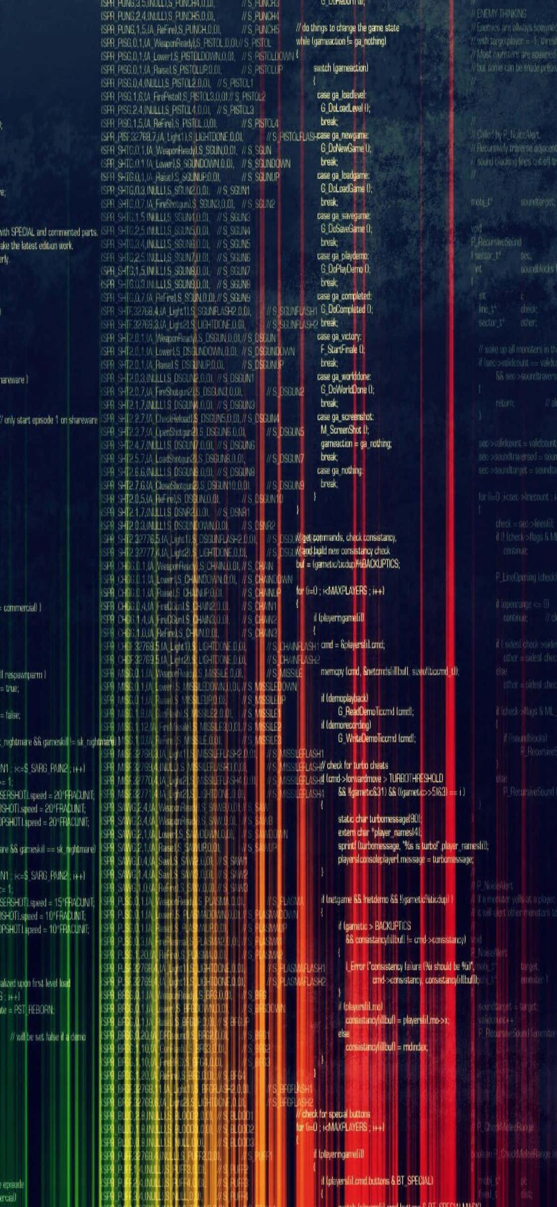 iPhone Xs Φόντο Προγραμματισμού Σε Glitch Ταπετσαρία