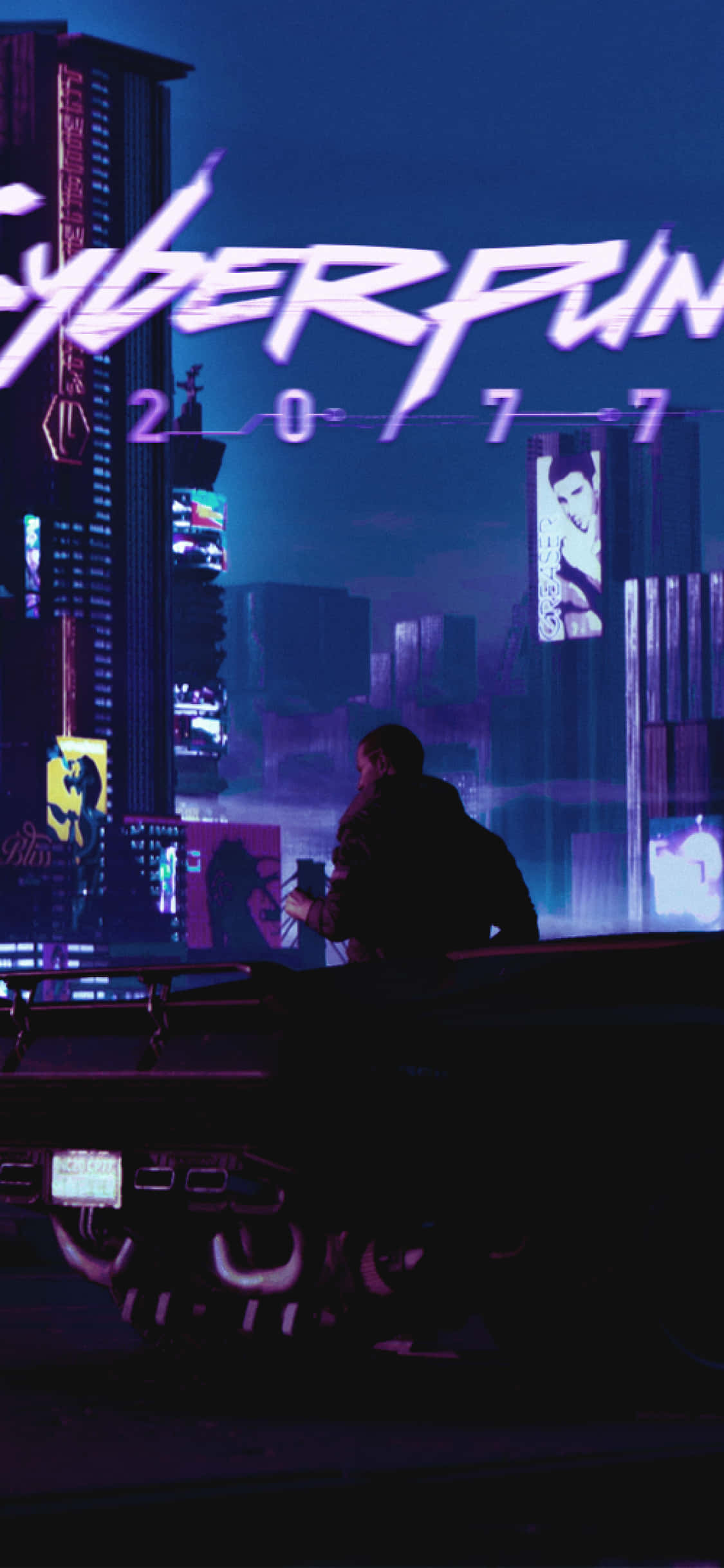 Φόντο iPhone XS Max Cyberpunk 2077 Σκοτεινή Πόλη Ταπετσαρία