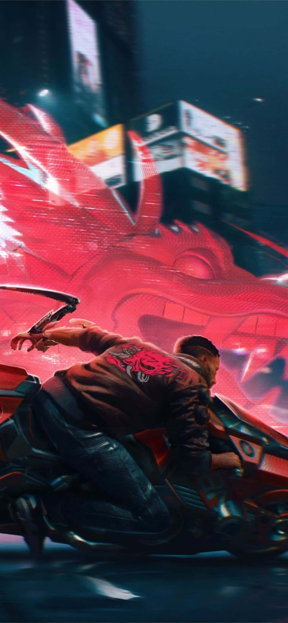 iPhone XS Max Cyberpunk 2077 Φόντο με Δράκο Ταπετσαρία