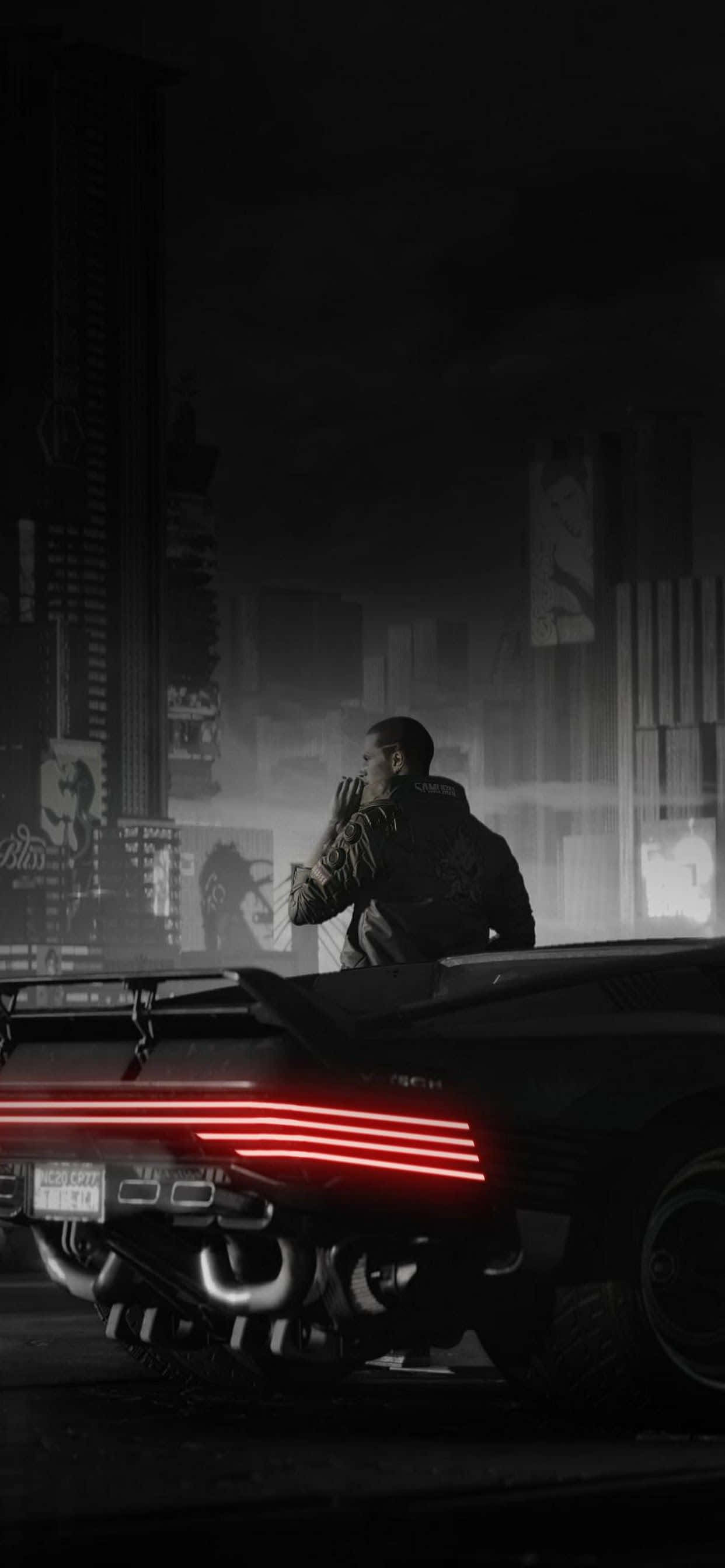 iPhone XS Max Cyberpunk 2077 Σκοτεινό Φόντο Ταπετσαρία