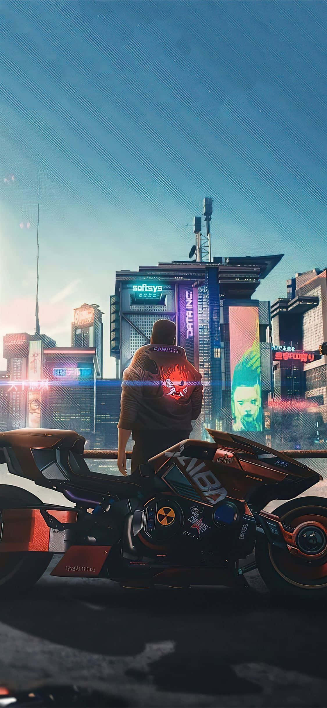 Φόντο iPhone XS Max Cyberpunk 2077 Samurai Logo Ταπετσαρία