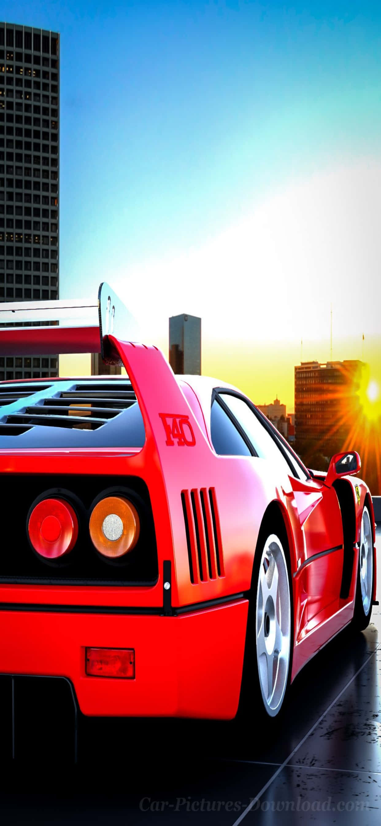 iPhone Xs Max Ferrari Φόντο Σχέδιο Ενός Κόκκινου Ferrari F40 Ταπετσαρία