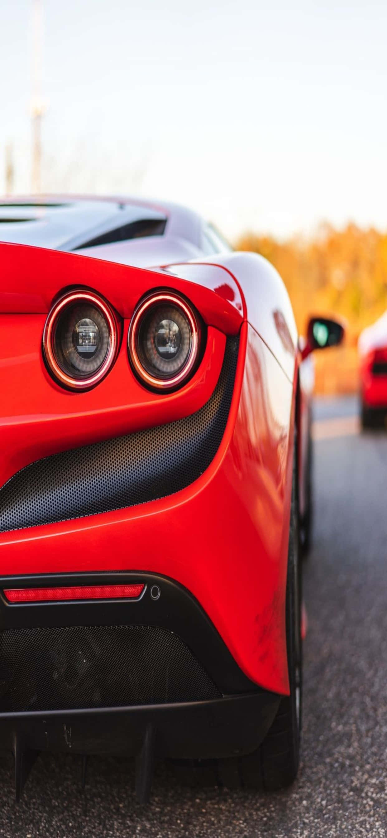 iPhone Xs Max Ferrari Background Rear Of A Red Ferrari F8 Tributo Ταπετσαρία