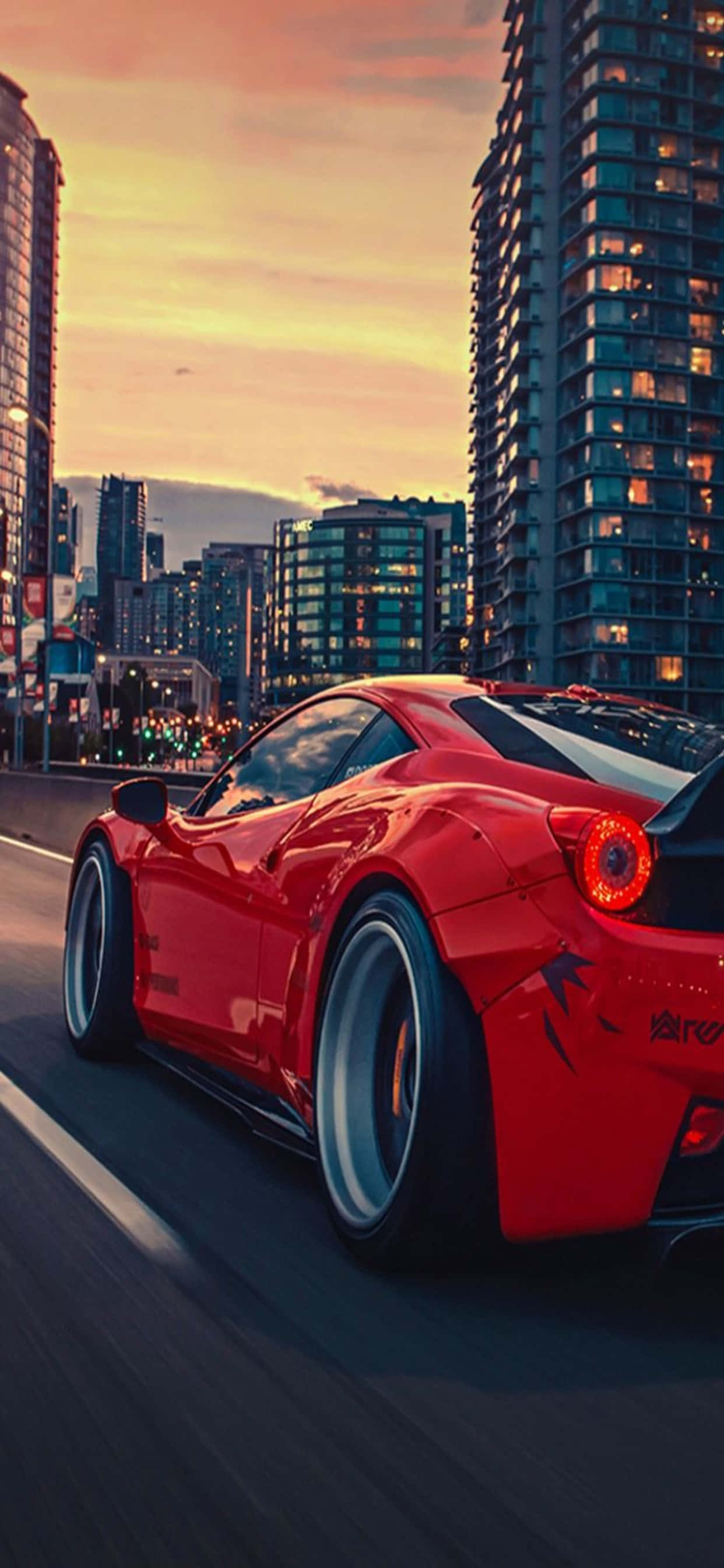 iPhone Xs Max Ferrari Φόντο Γυαλιστερό Κόκκινο Ferrari 458 Ταπετσαρία