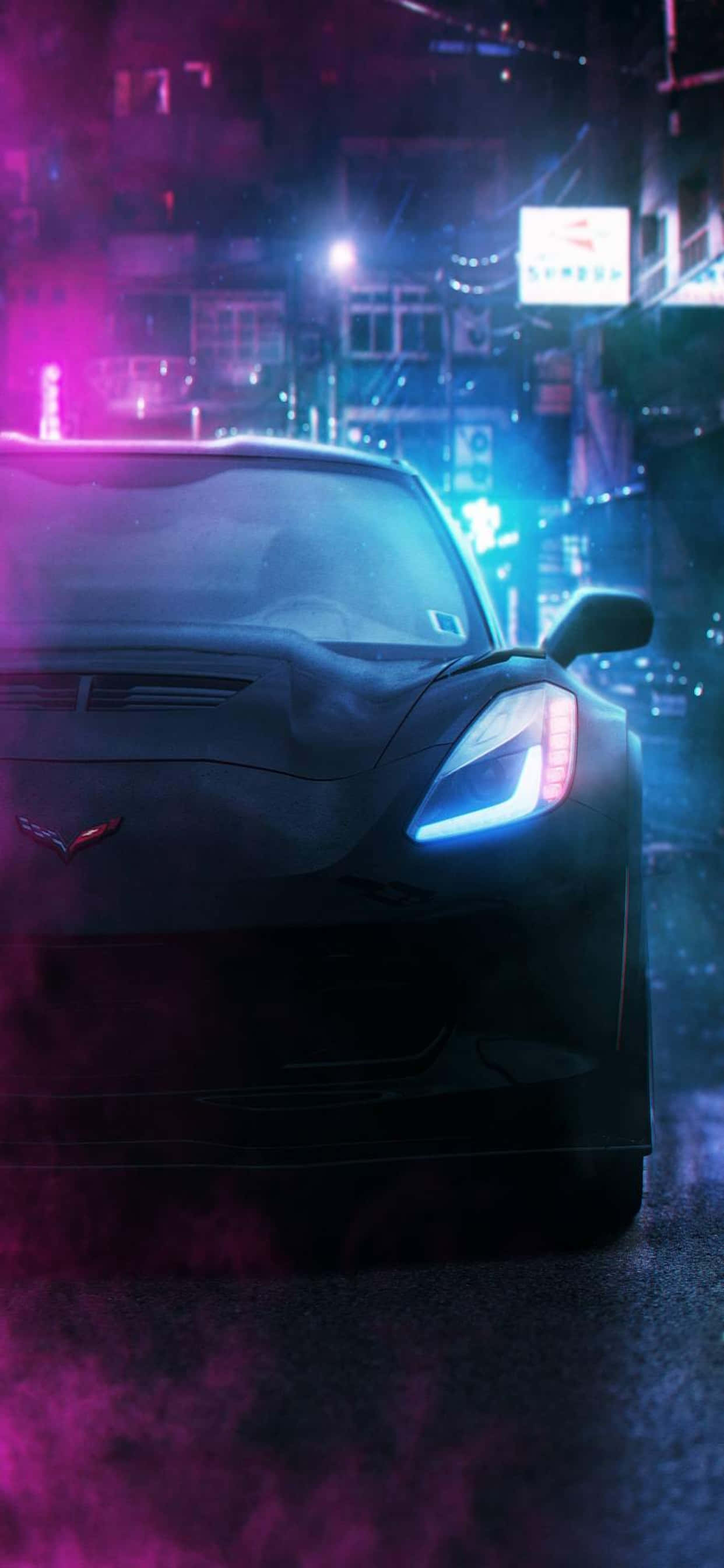 iPhone Xs Max Ferrari Background Black Ferrari Purple Smoke Ταπετσαρία
