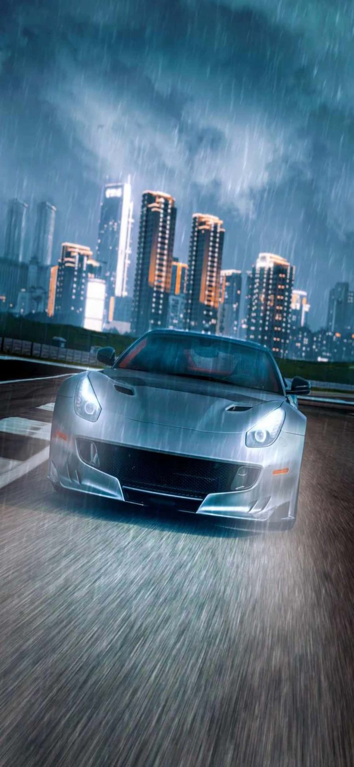 iPhone Xs Max Ferrari Background Ferrari In The Rain At Night Ταπετσαρία