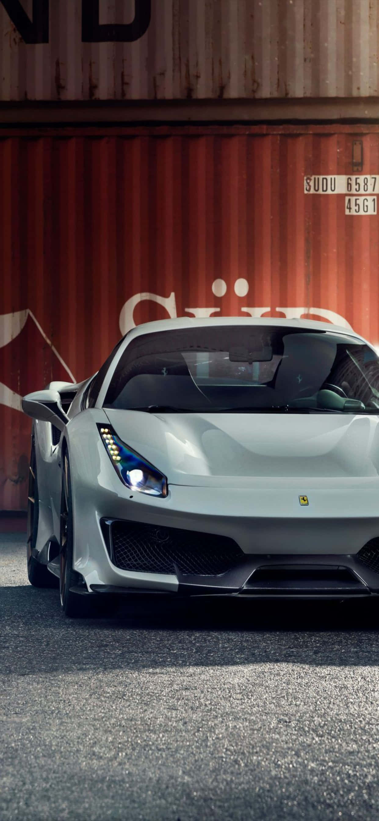 iPhone Xs Max Ferrari Φόντο Ένα Γκρι Ferrari 488 Pista Ταπετσαρία