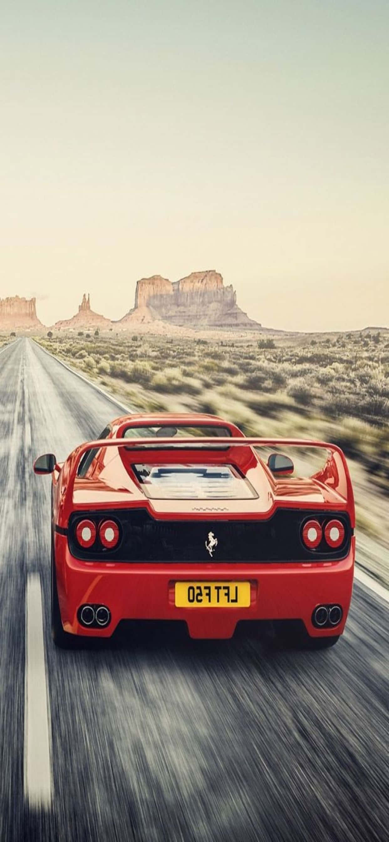 iPhone Xs Max Ferrari Φόντο Κόκκινο Ferrari F50 Στον Δρόμο Ταπετσαρία