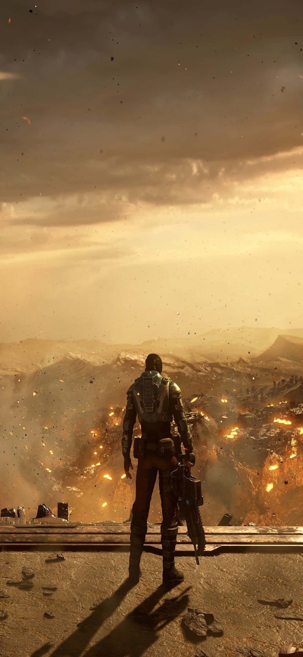 iPhone XS Max Gears Of War 5 Kait Sepia Φόντο Ταπετσαρία
