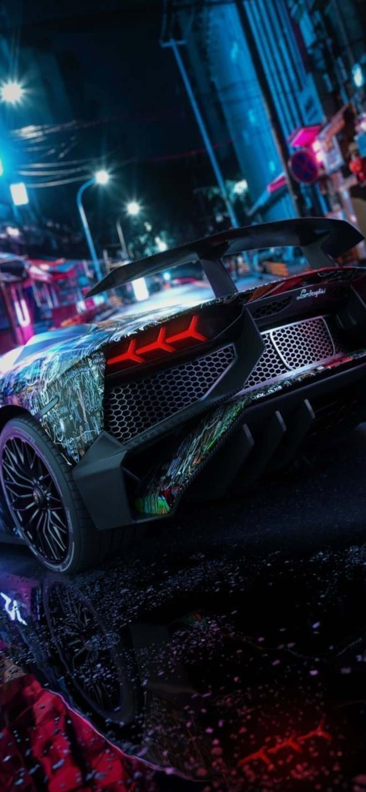 Φόντο iPhone XS Max Lamborghini Aventador Πίσω Μέρος Ταπετσαρία