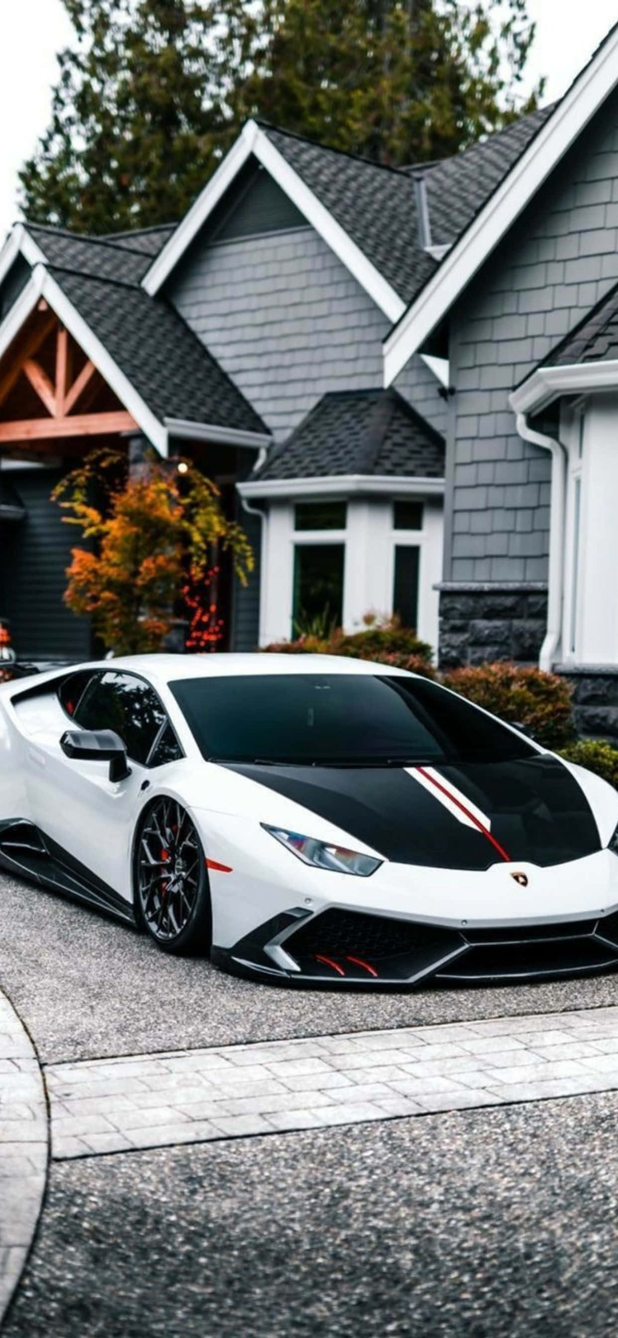 Άσπρο και Μαύρο Φόντο iPhone XS Max Lamborghini Ταπετσαρία