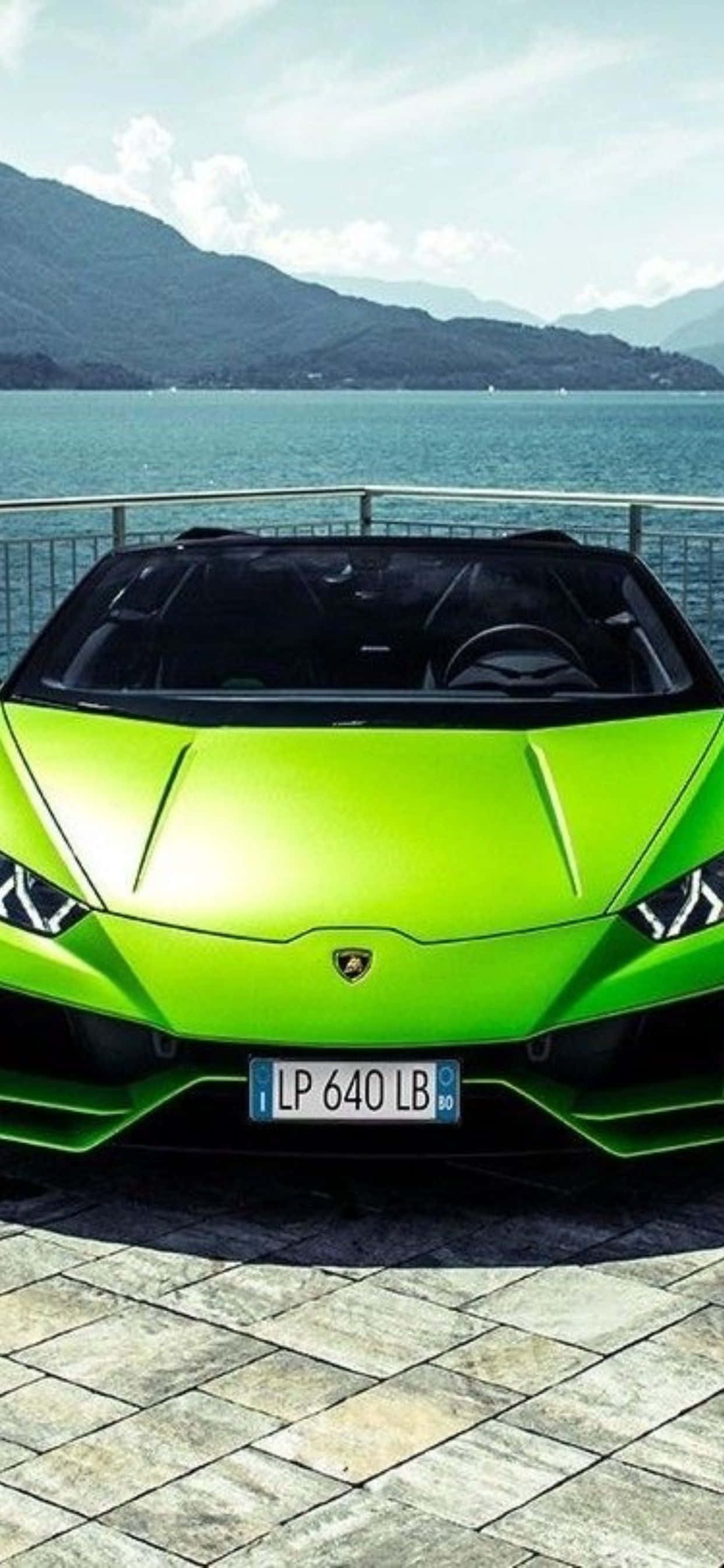 iPhone XS Max Lamborghini Apple Πράσινο Φόντο Ταπετσαρία