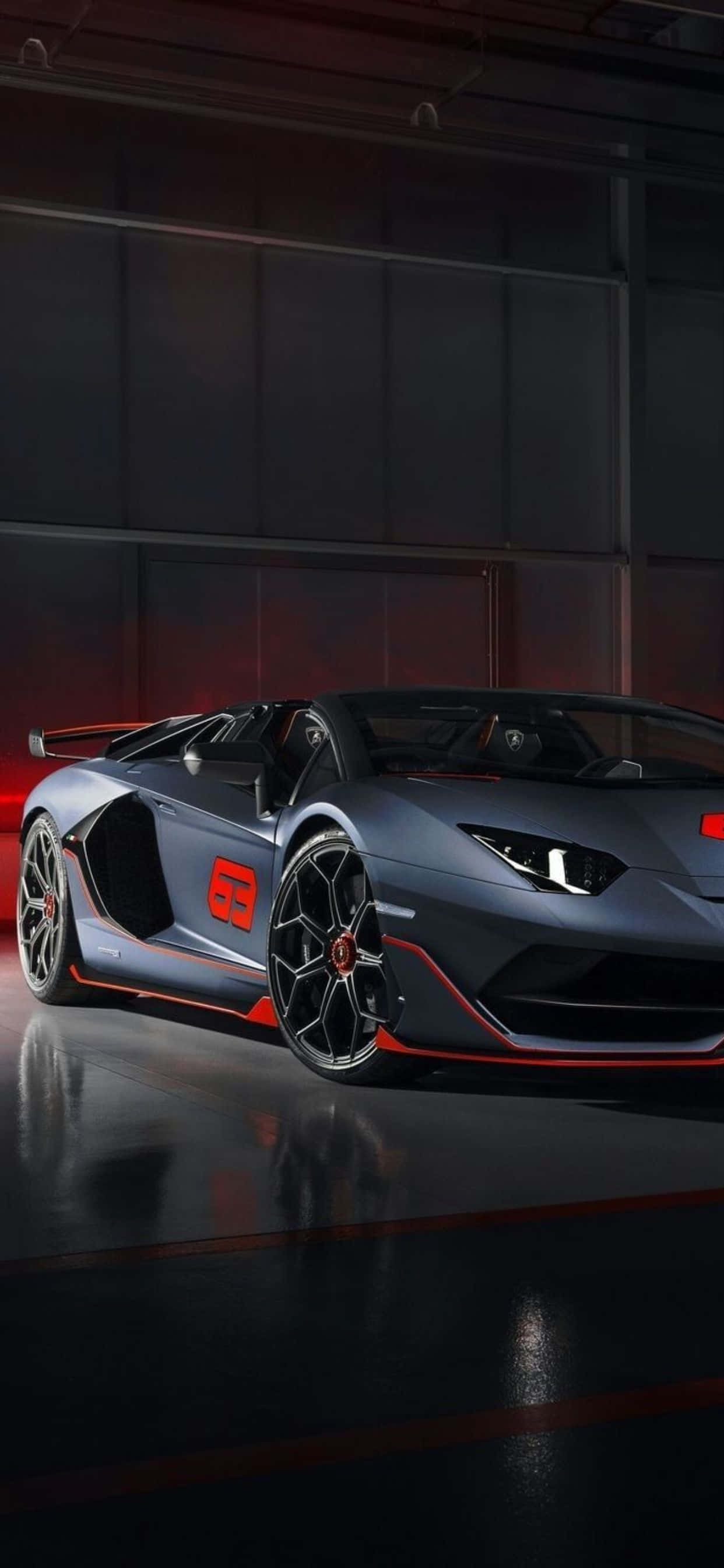 iPhone XS Max Lamborghini Κόκκινο και Γκρι Φόντο Ταπετσαρία