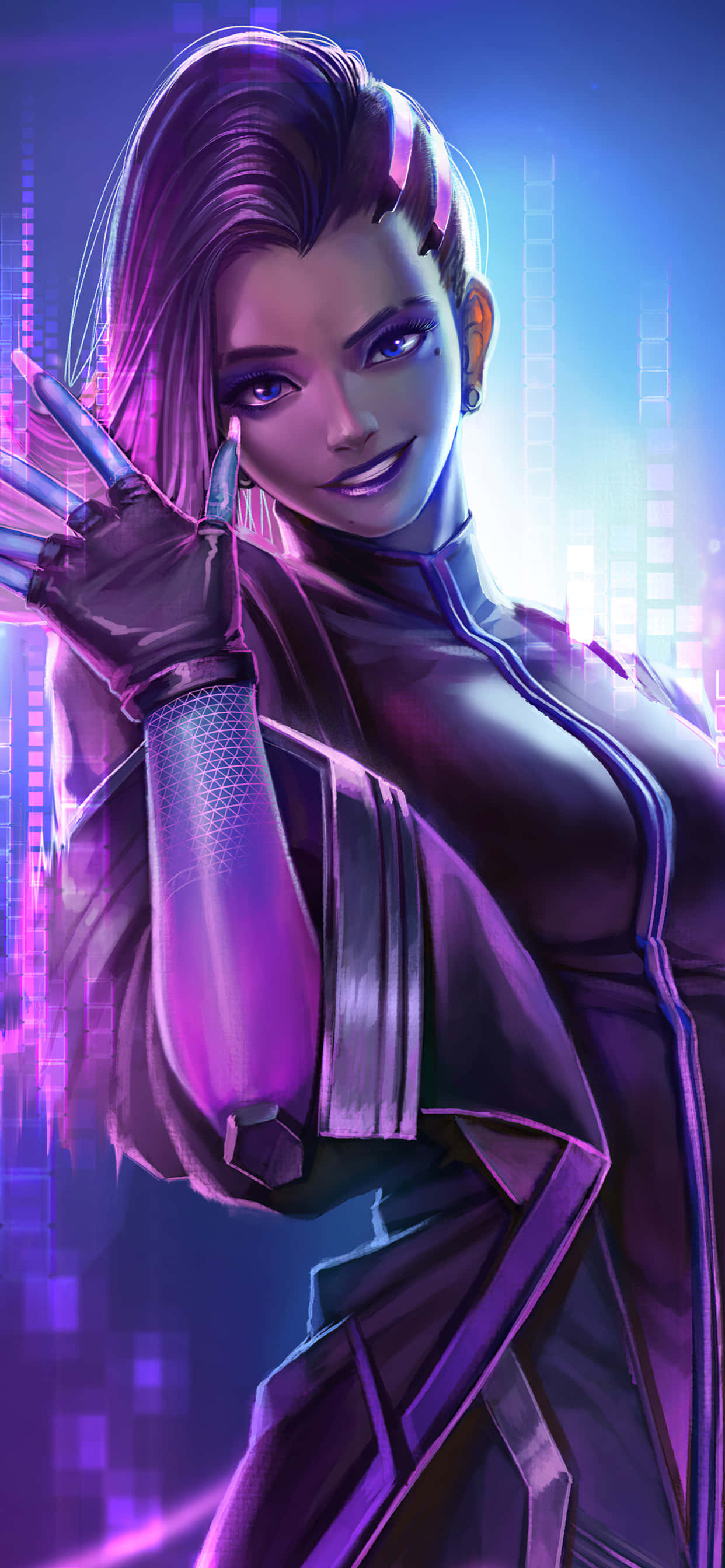 iPhone Xs Max Overwatch Φόντο Sombra Κουνώντας το Χέρι της Ταπετσαρία