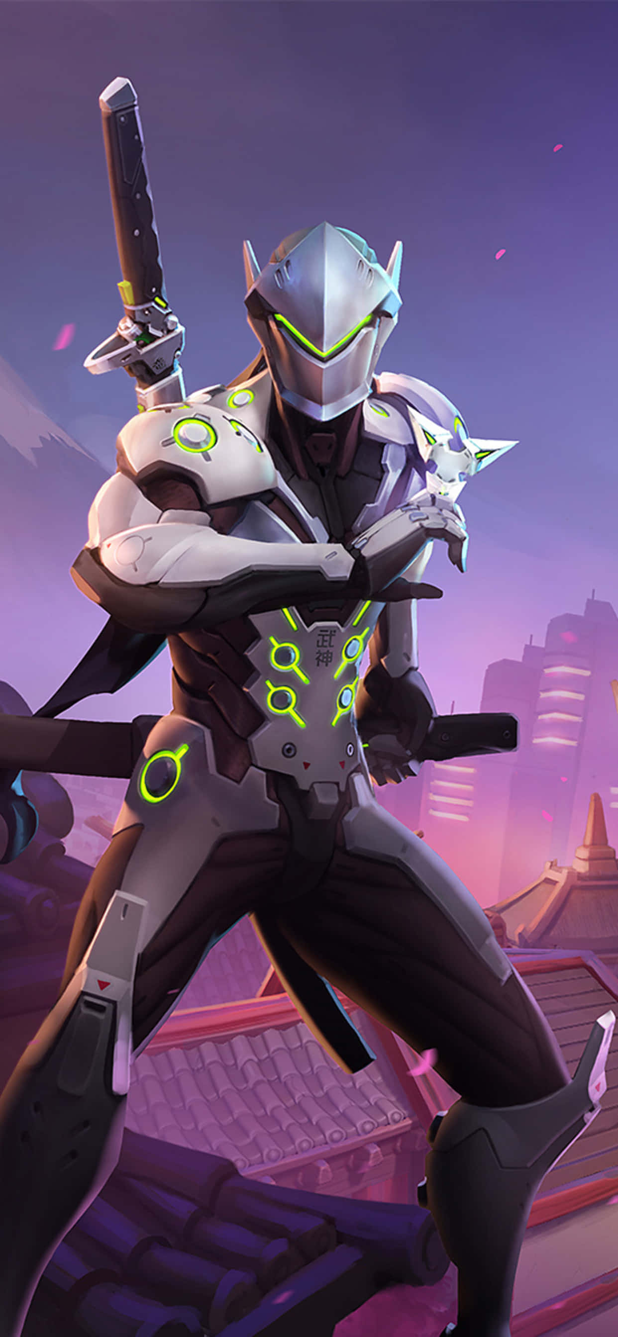 iPhone Xs Max Overwatch Background Genji White Suit Ταπετσαρία