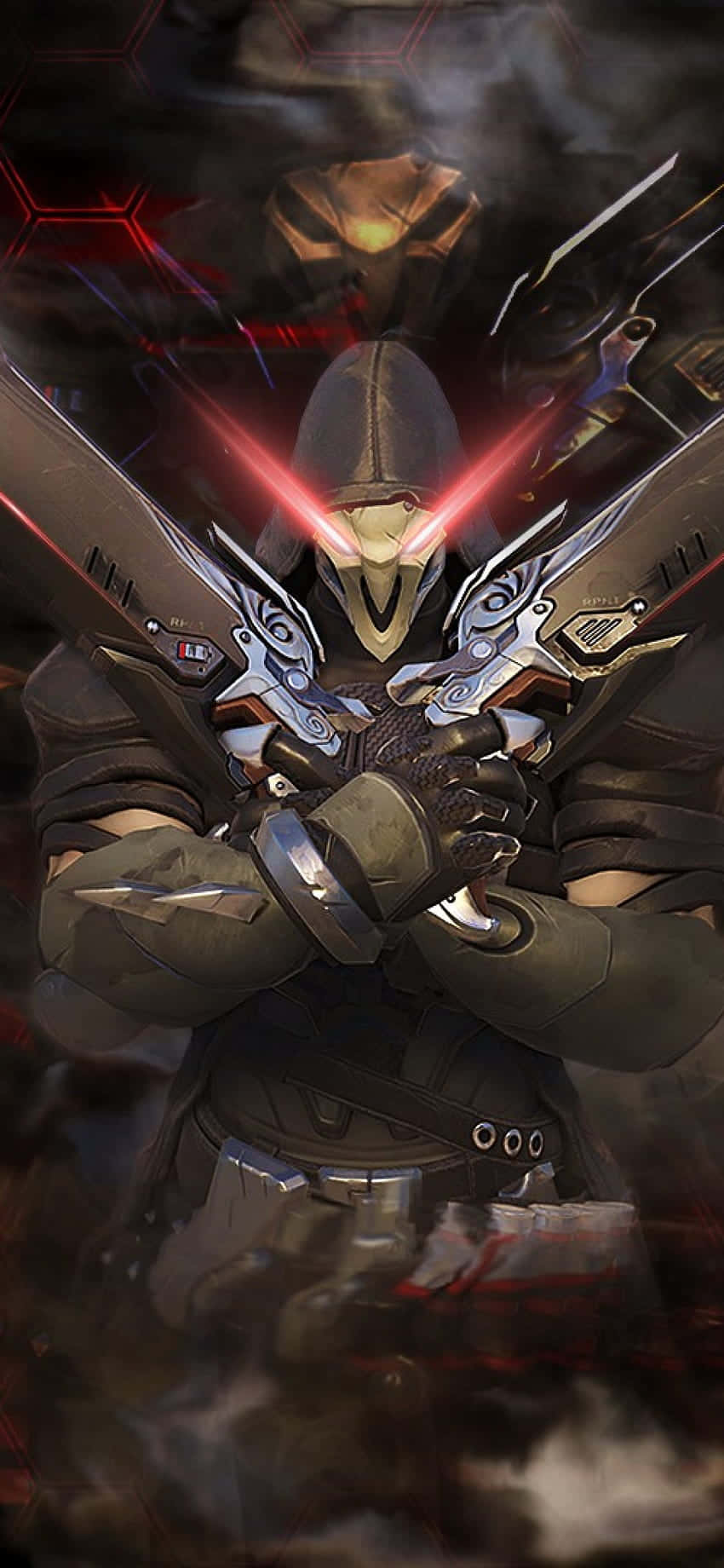 iPhone Xs Max Overwatch Φόντο Reaper Δίδυμα Όπλα Ταπετσαρία