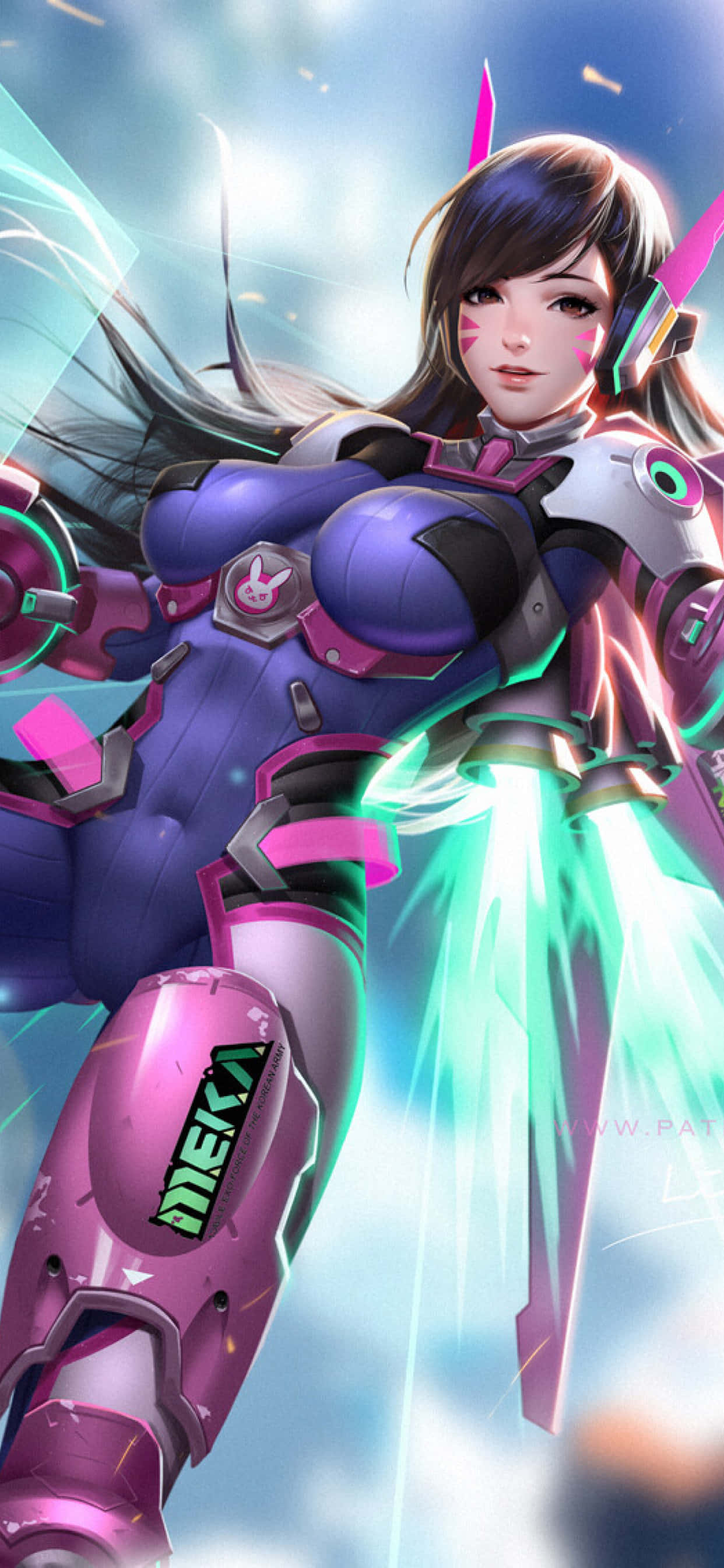 iPhone Xs Max Overwatch Φόντο D.Va Με Φτερά Ταπετσαρία