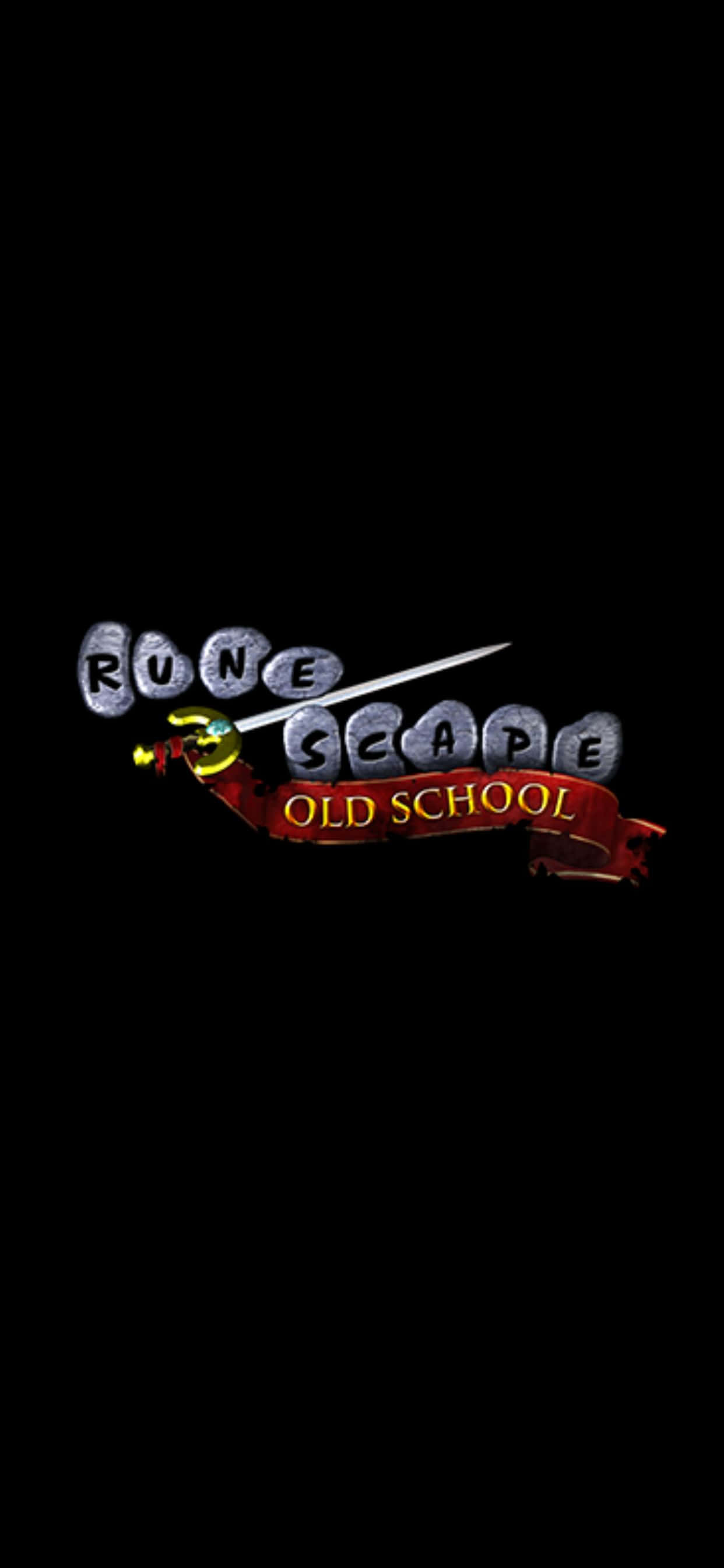 iPhone Xs Max Runescape Oldschool Λογότυπο Μαύρο Φόντο Ταπετσαρία
