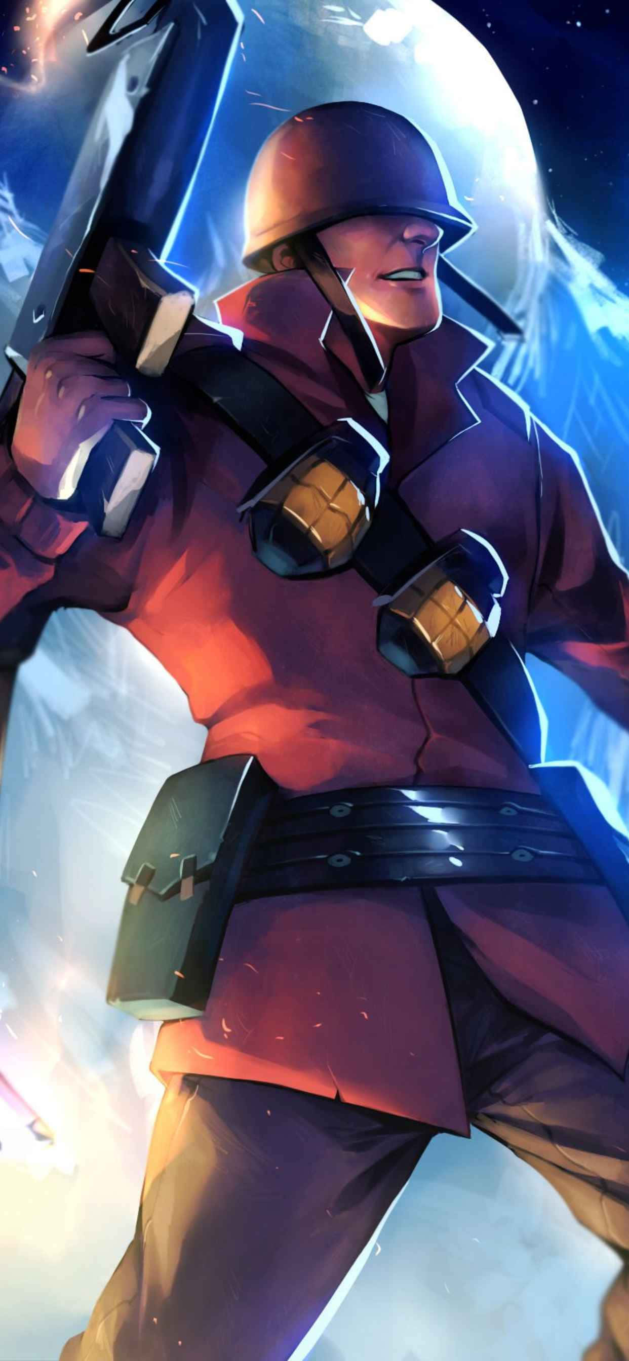 Κινούμενος Κόκκινος Στρατιώτης iPhone Xs Max Team Fortress 2 Φόντο Ταπετσαρία