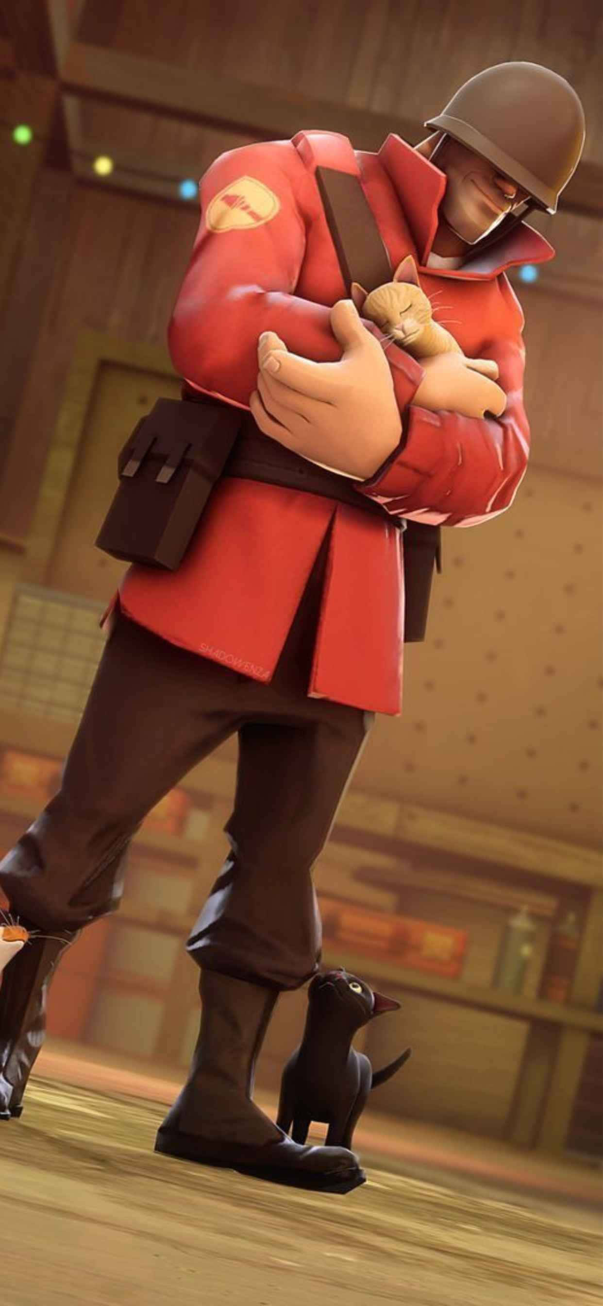 iPhone Xs Max Team Fortress 2 Πορτραίτο Κόκκινος Στρατιώτης Φόντο Ταπετσαρία