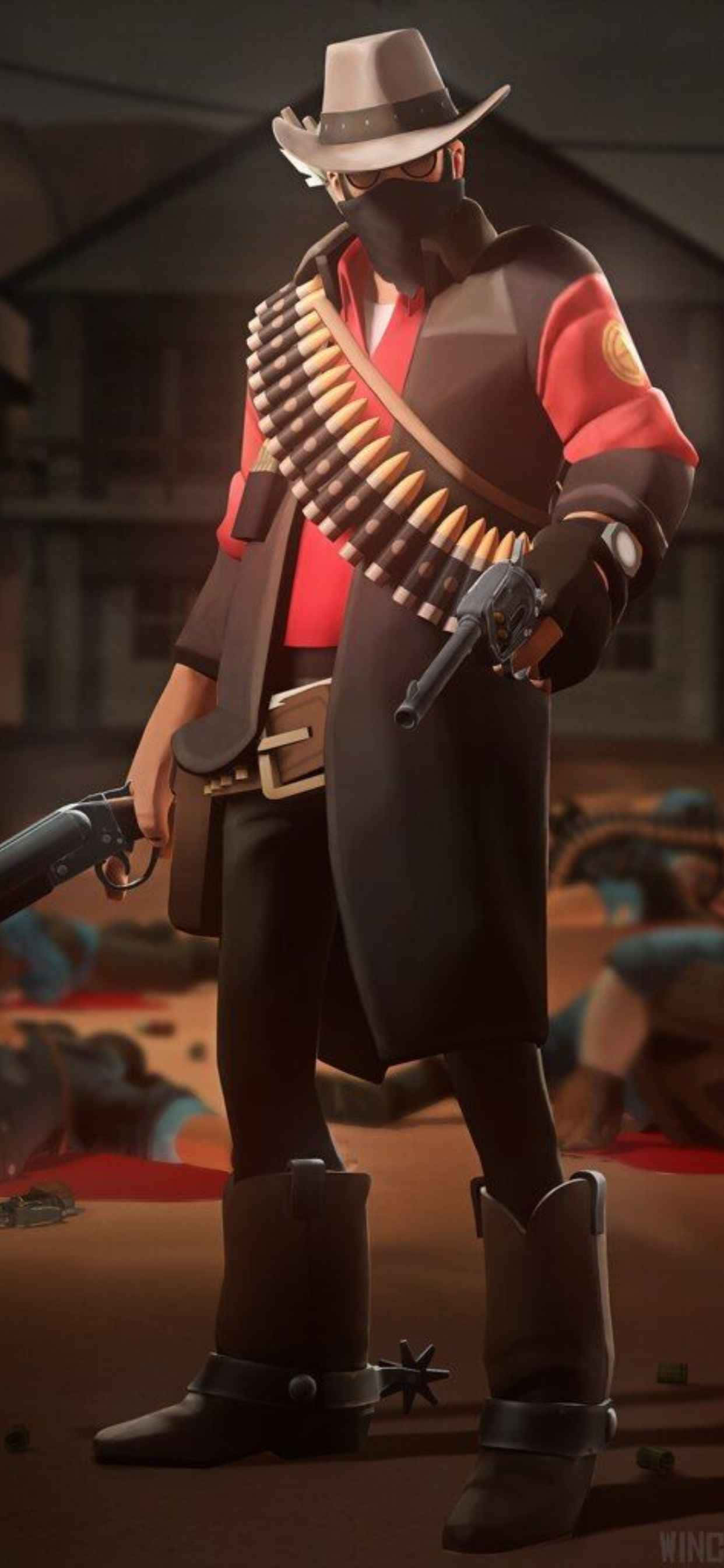 Κόκκινος Ελεύθερος Σκοπευτής iPhone Xs Max Team Fortress 2 Φόντο Ταπετσαρία