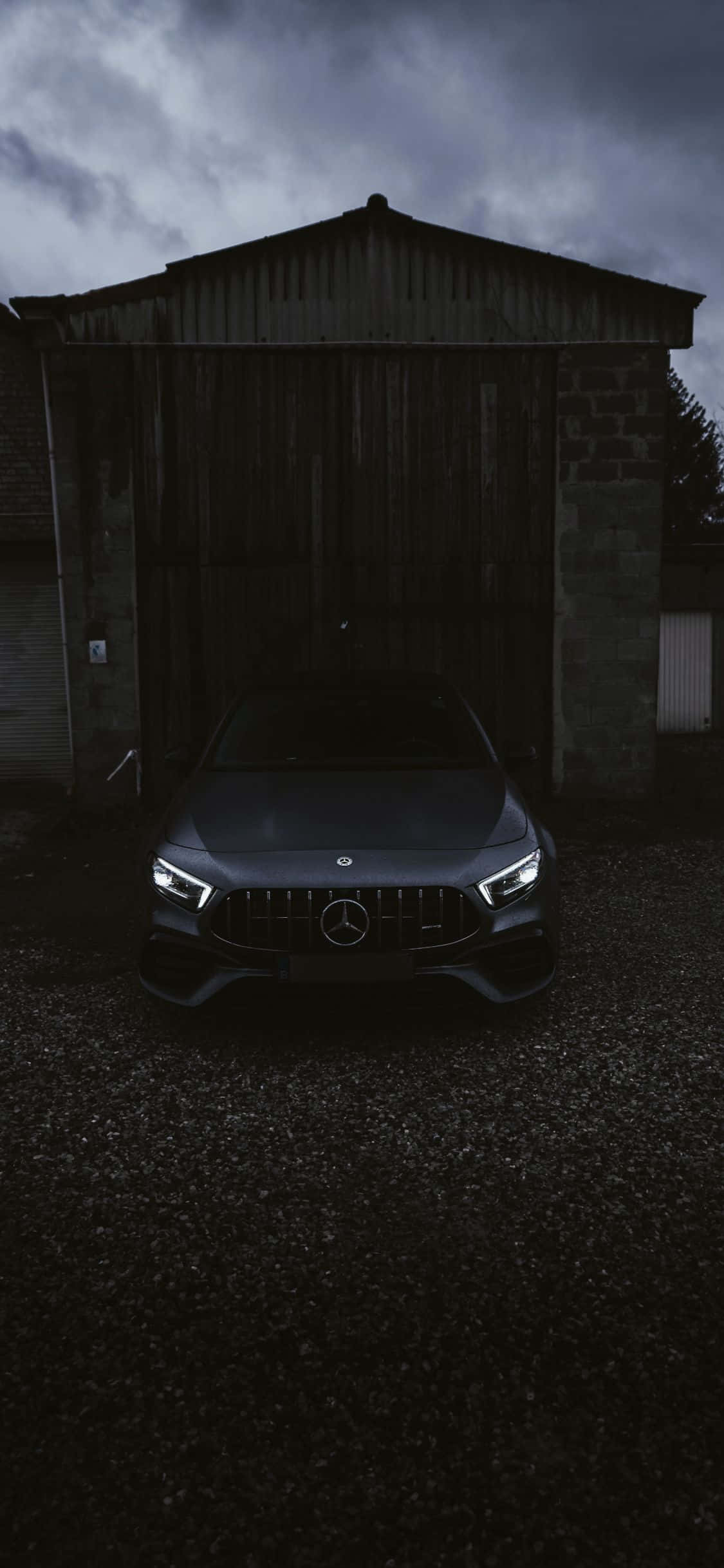 Μπροστινή όψη μαύρου φόντου iPhone Xs Mercedes Amg Ταπετσαρία