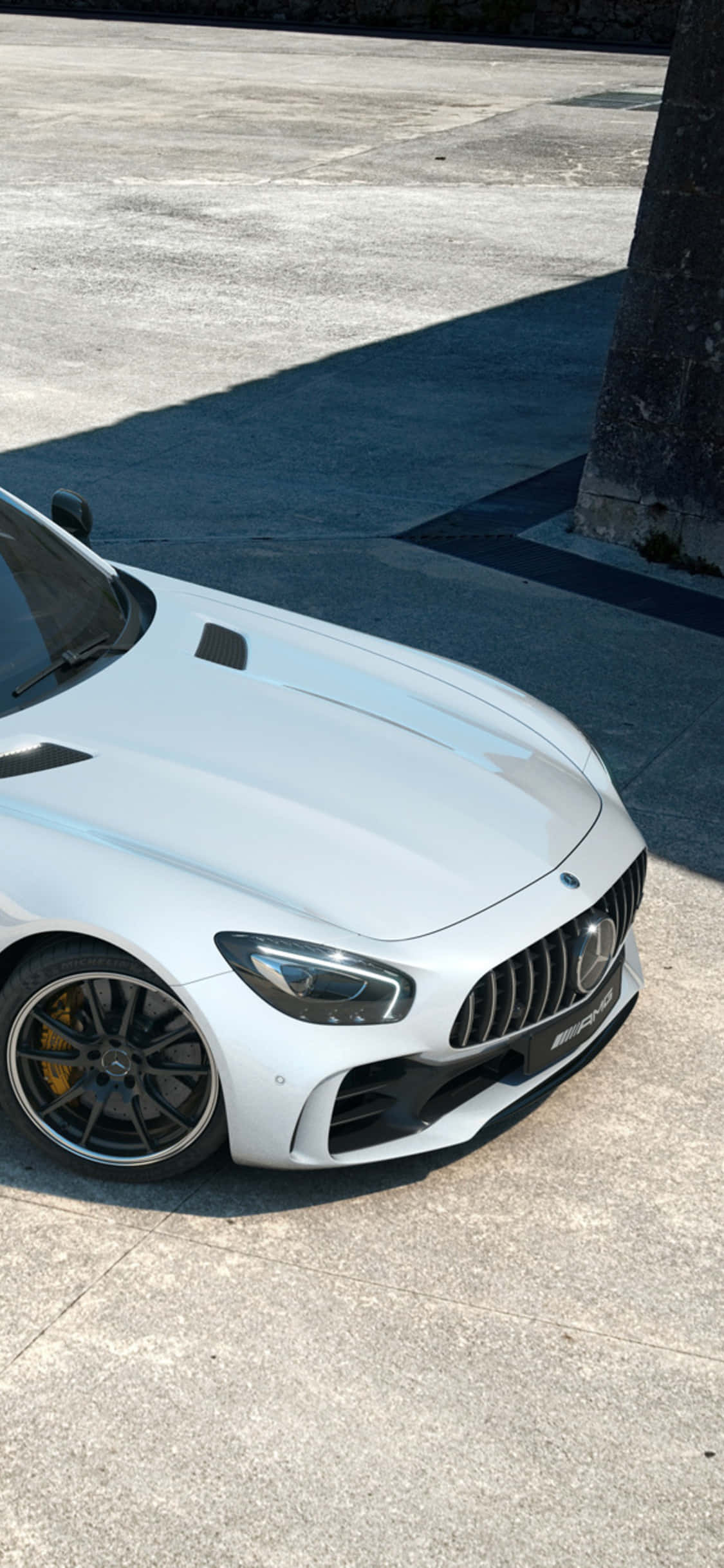 Πάνω Μπροστινή Όψη Λευκό iPhone Xs Mercedes Amg Φόντο Ταπετσαρία
