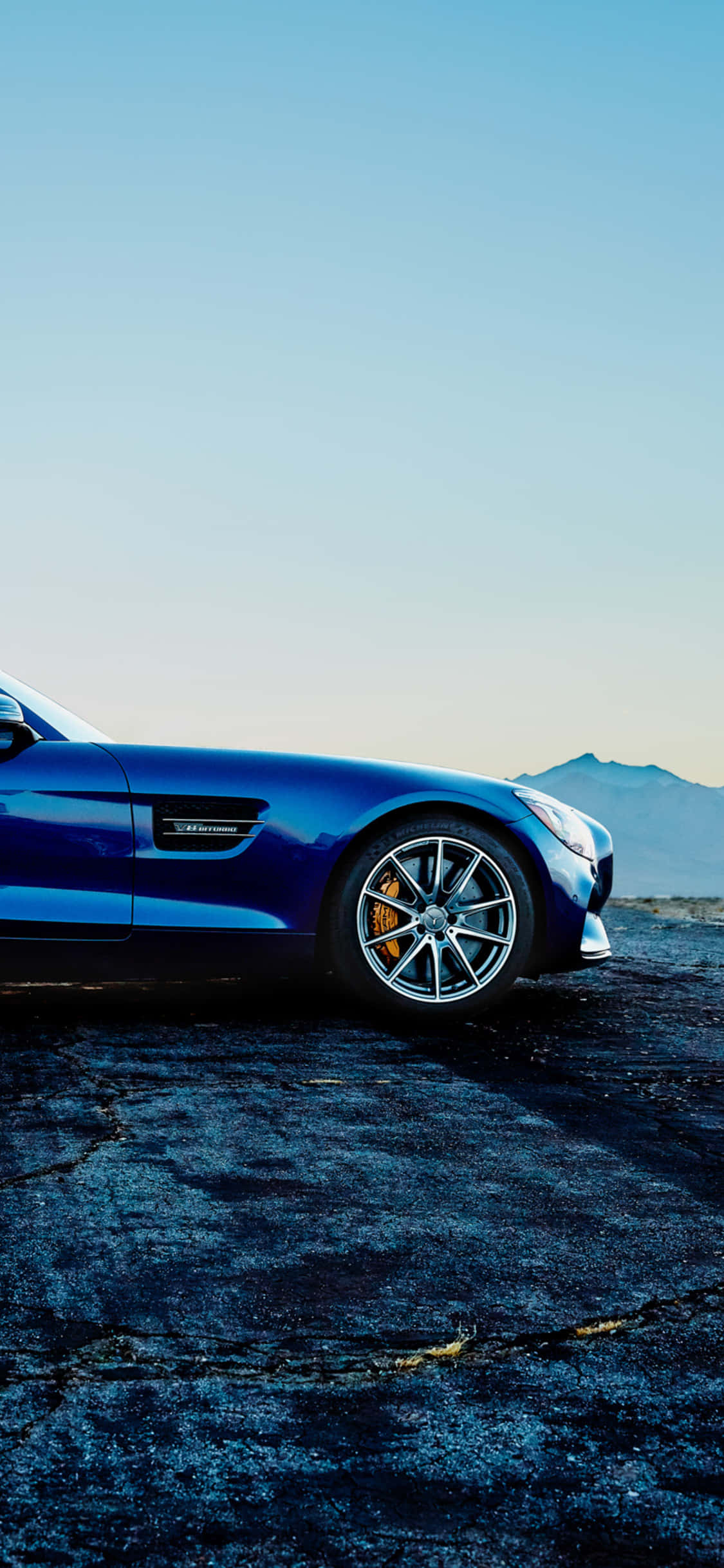 Μπλε φόντο iPhone Xs Mercedes Amg Ταπετσαρία