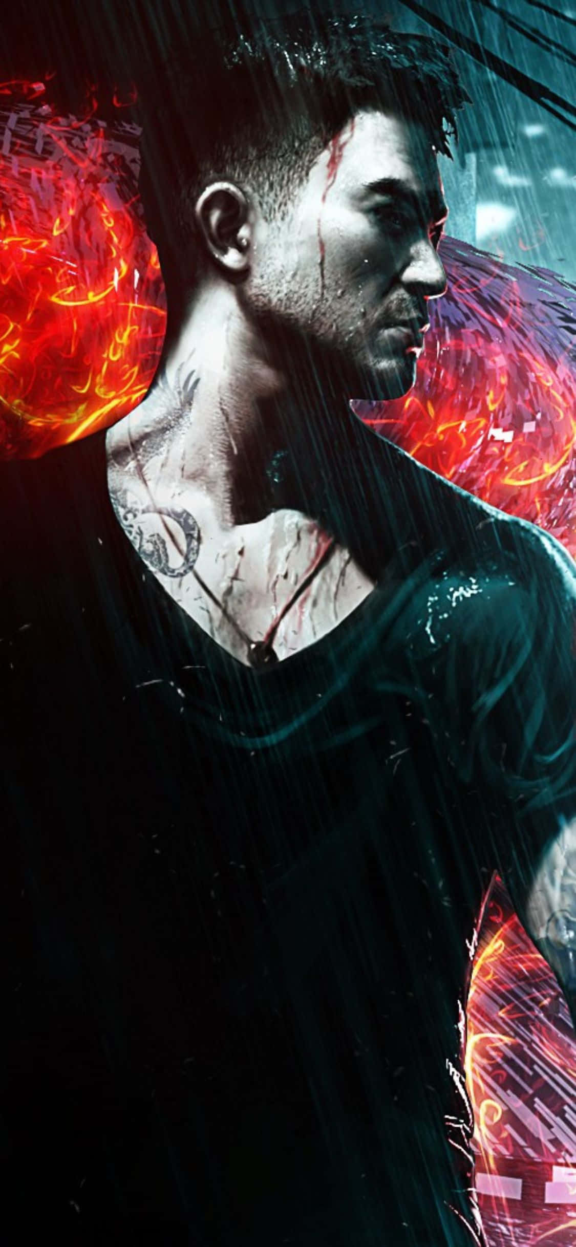 Φόντο iPhone Xs Sleeping Dogs Wei στη Βροχή Ταπετσαρία