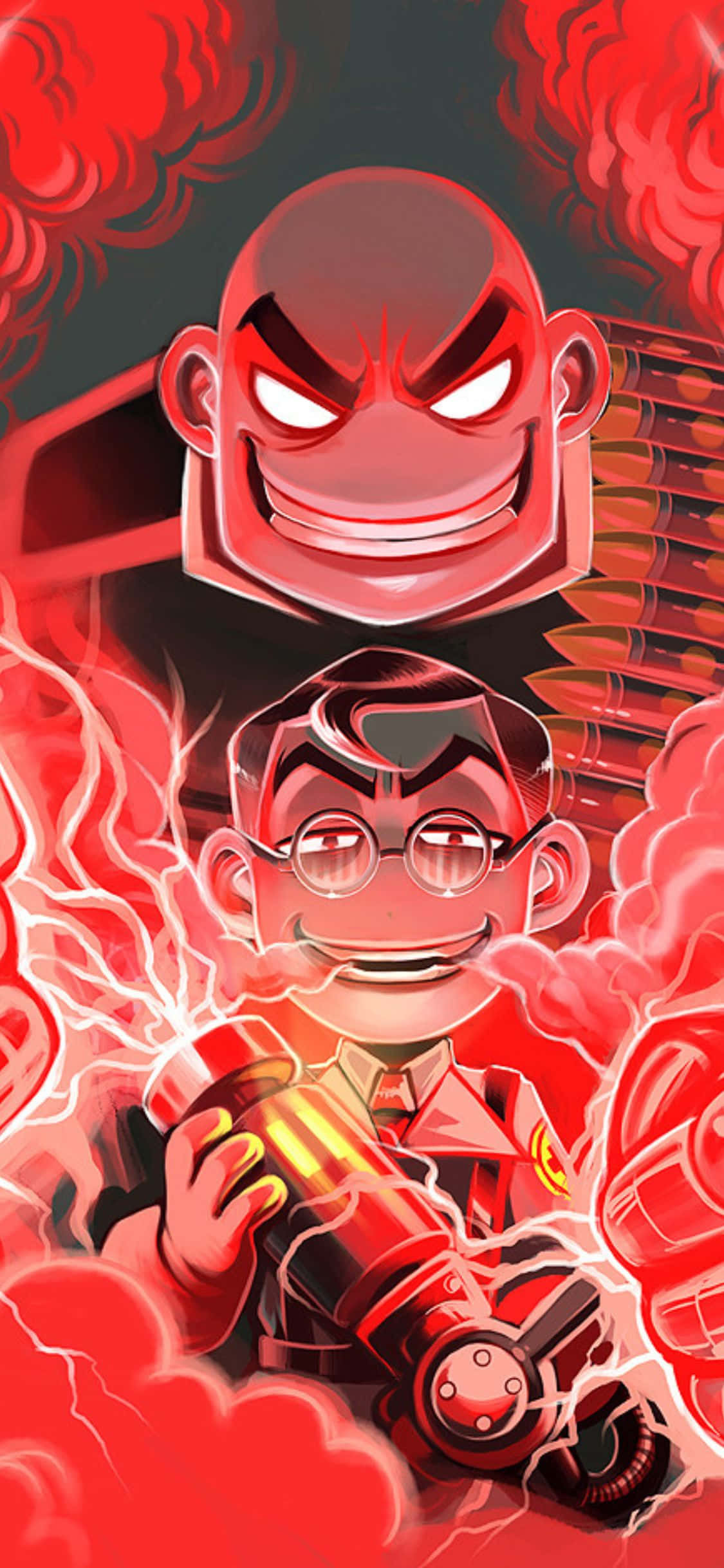 iPhone XS Team Fortress 2 Κινούμενο Φόντο Heavy Και Medic Ταπετσαρία