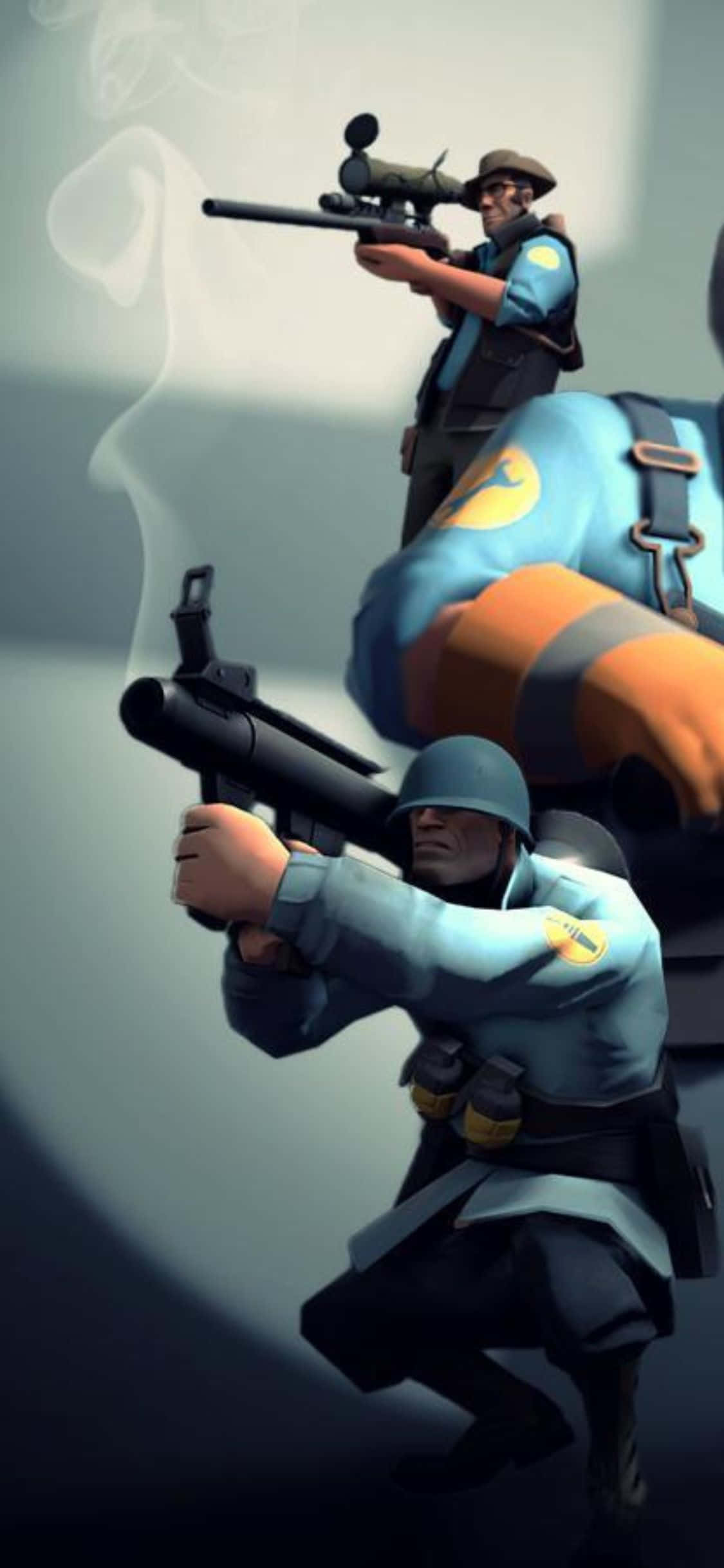 iPhone XS Team Fortress 2 Χαρακτήρες Με Μπλε Στολές Φόντο Ταπετσαρία