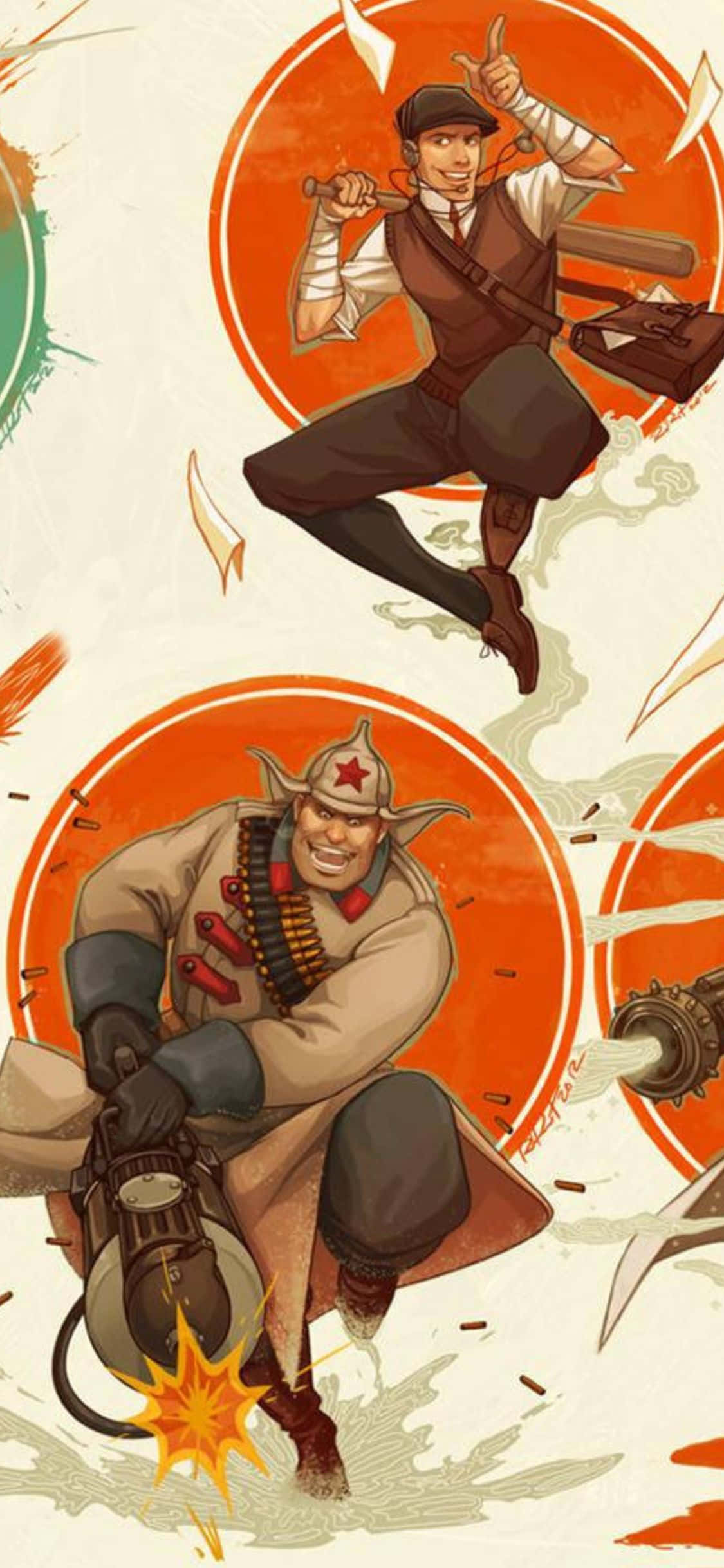iPhone Xs Tf2 Φόντο 1920 Heavy And Scout Ταπετσαρία