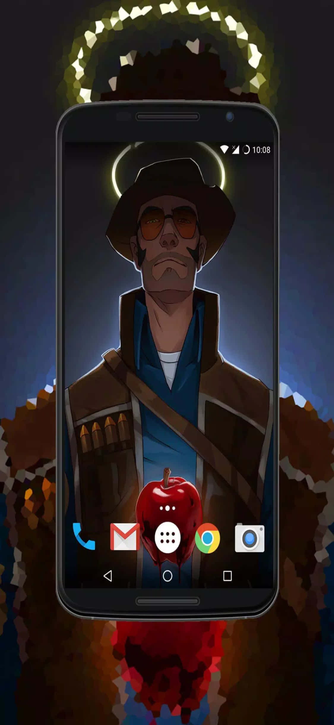 Φόντο iPhone Xs TF2 με οθόνη Android και τον ελεύθερο σκοπευτή Ταπετσαρία