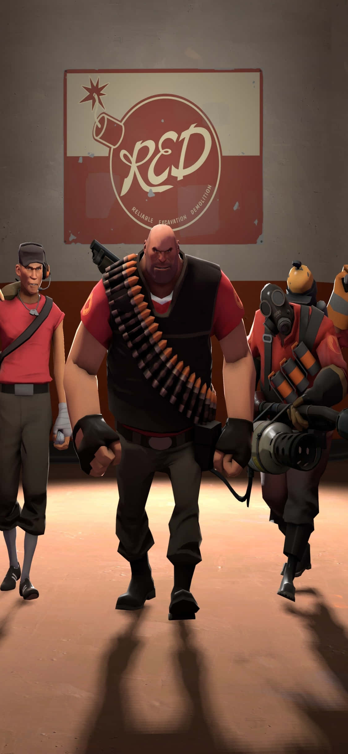 iPhone Xs Tf2 Φόντο Scout, Heavy και Pyro της Κόκκινης Ομάδας Ταπετσαρία