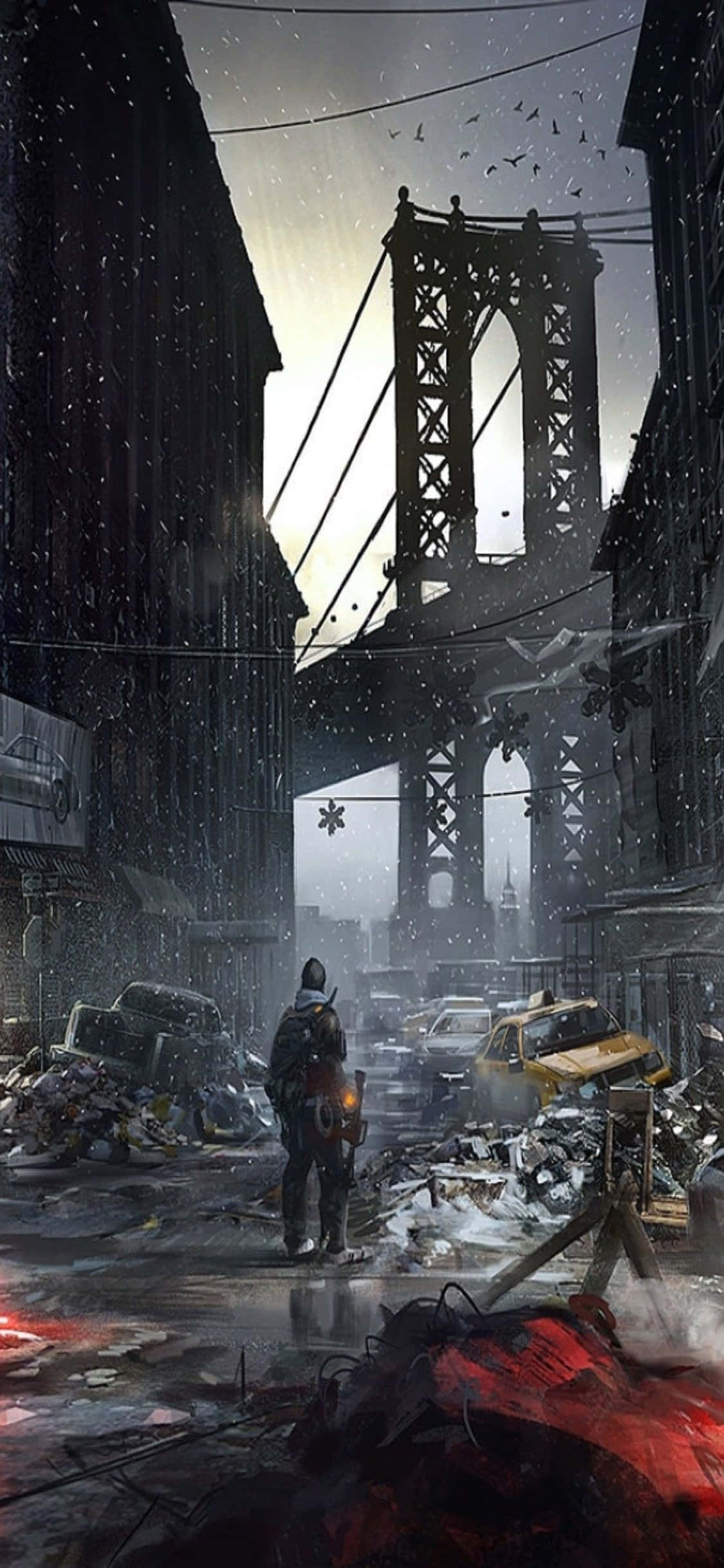 iPhone Xs The Division Φόντο Κατεστραμμένος Δρόμος Νέας Υόρκης Ταπετσαρία