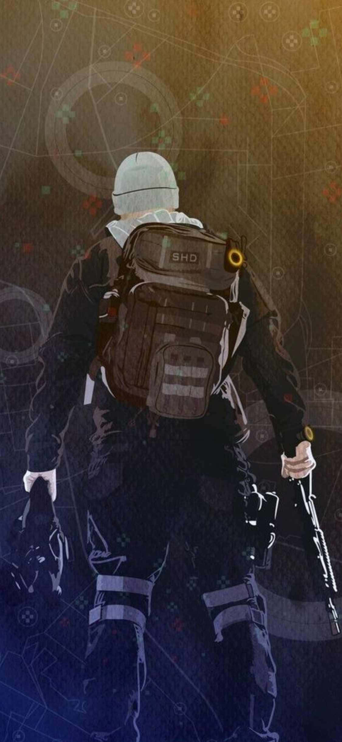 iPhone Xs The Division Φόντο Άντρας με Σακίδιο Ταπετσαρία
