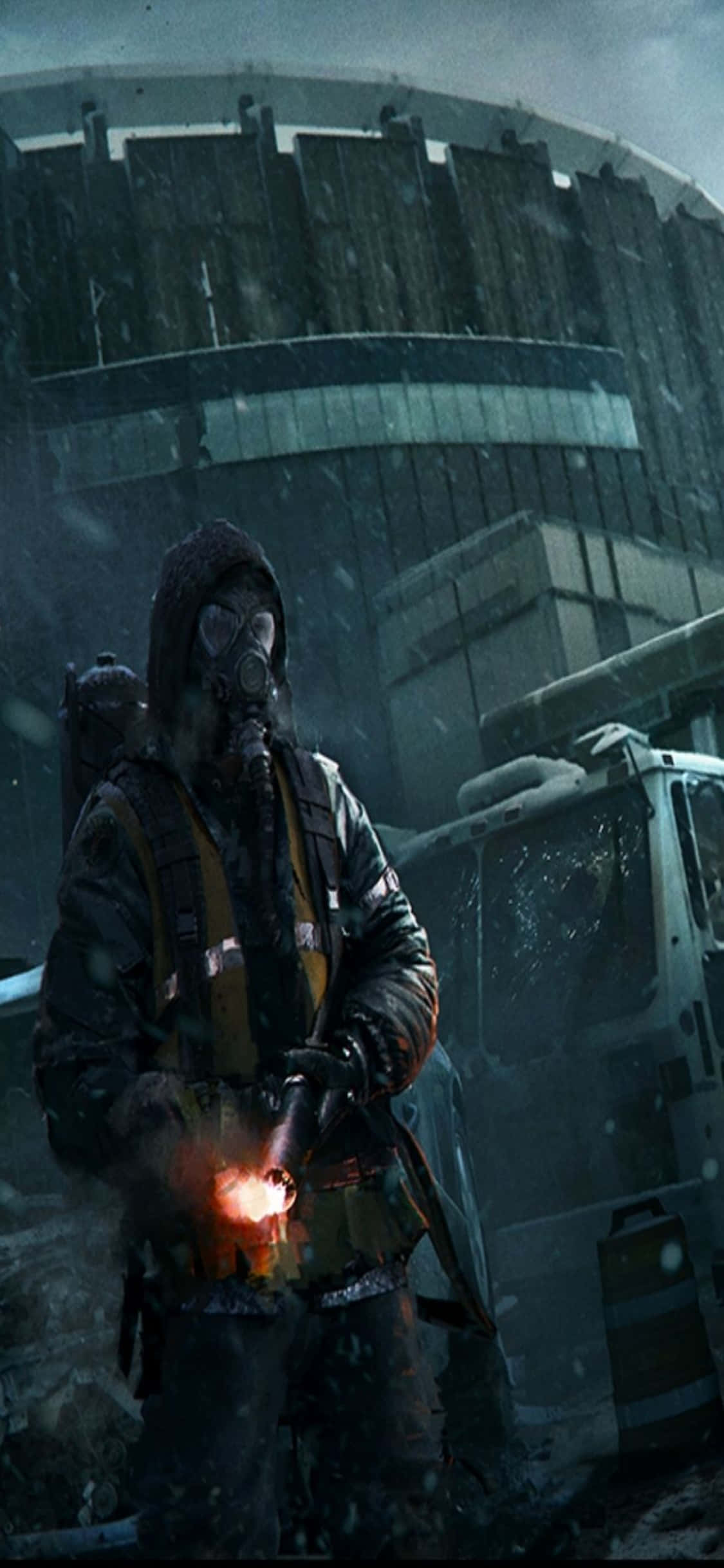 iPhone Xs The Division Φόντο Άνδρας στο Χιόνι Ταπετσαρία