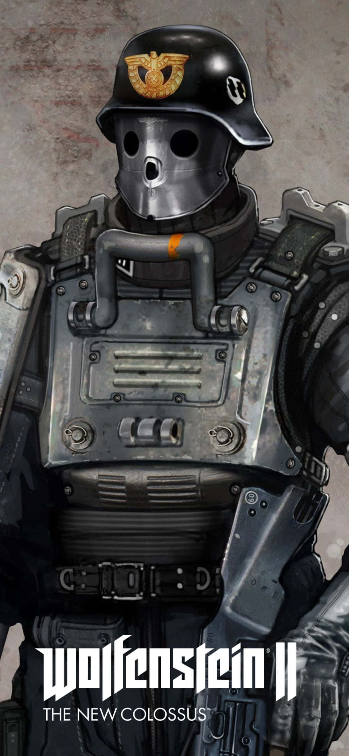 Φόντο iPhone Xs Wolfenstein II με στρατιώτη περιπολίας Ταπετσαρία