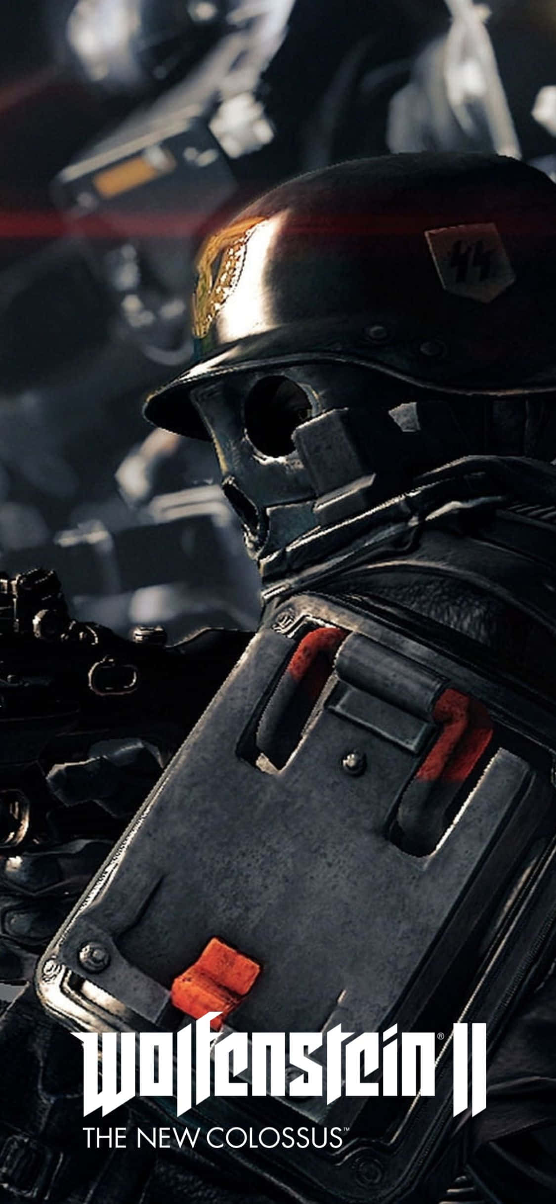 Φόντο iPhone Xs Wolfenstein II με μάχη Ναζί στρατιώτη Ταπετσαρία