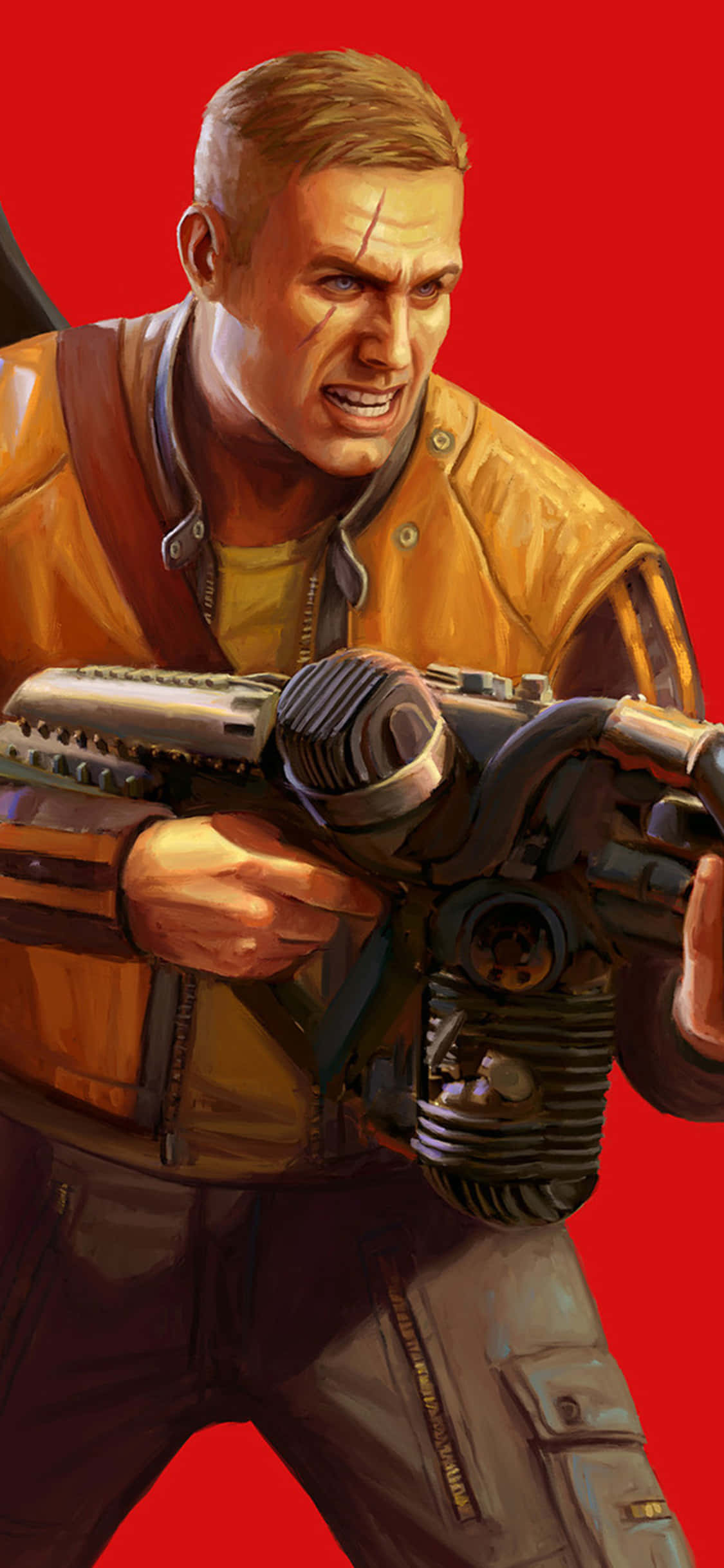 iPhone Xs Wolfenstein Ii Terror Billy Πυροβολώντας Φόντο Ταπετσαρία