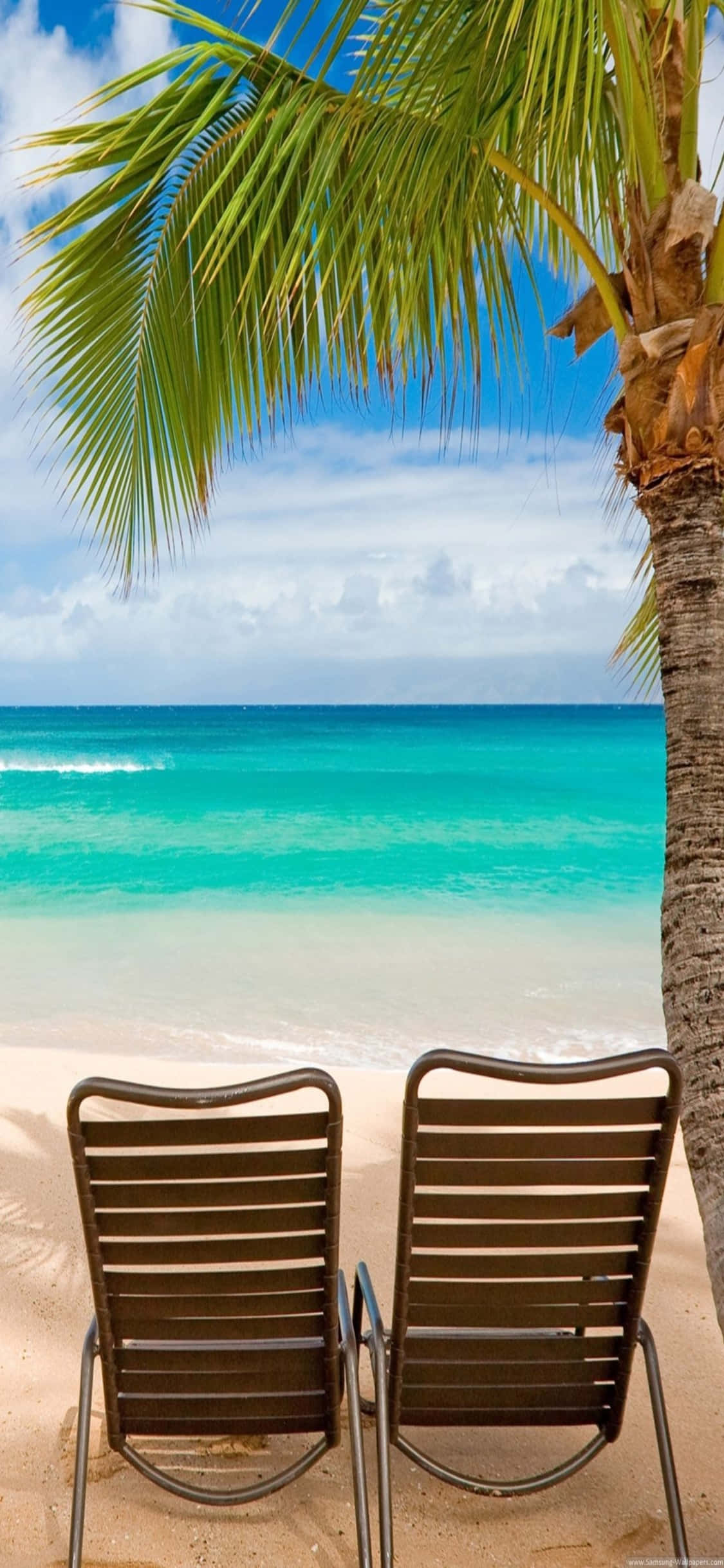 Φόντο iPhone XS με Ξαπλώστρες Παραλίας Ταπετσαρία