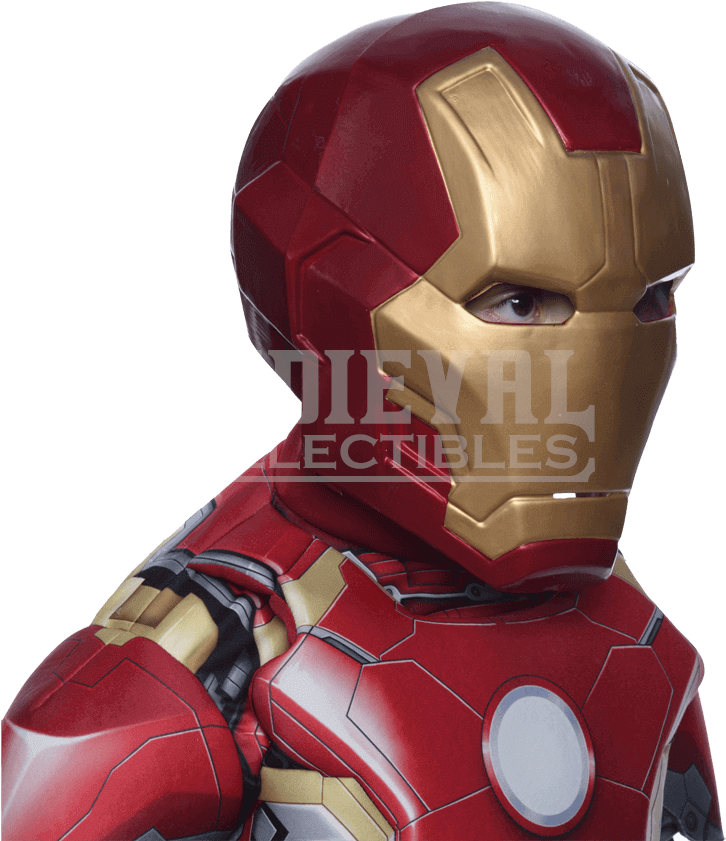 Κοντινό πλάνο κράνους και πανοπλίας του Iron Man Ταπετσαρία