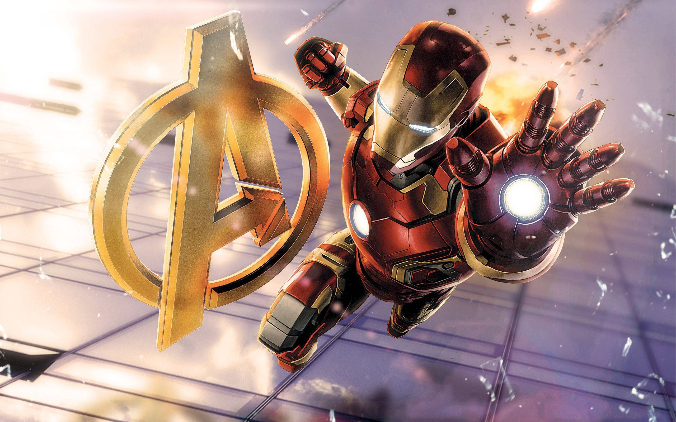 Iron Man με Σύμβολο Εκδικητών Ταπετσαρία