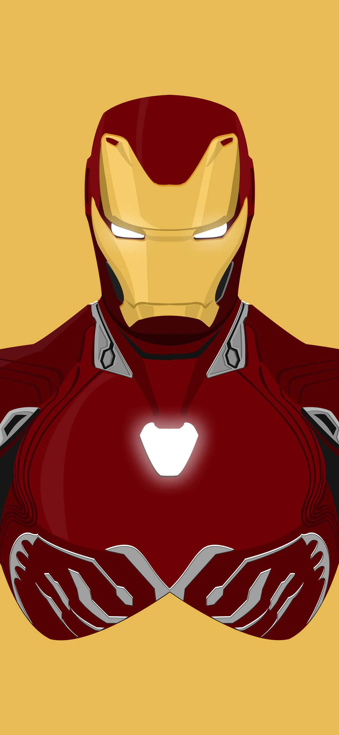Κίτρινο iPhone X με τον Iron Man Ταπετσαρία