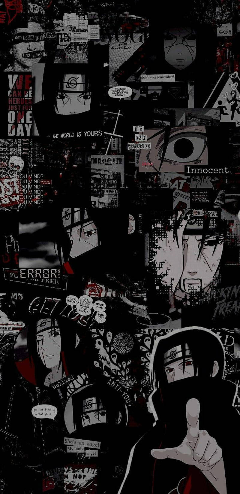 Itachi Collage Αισθητική Anime iPhone — Anime aesthetic GIF Ταπετσαρία