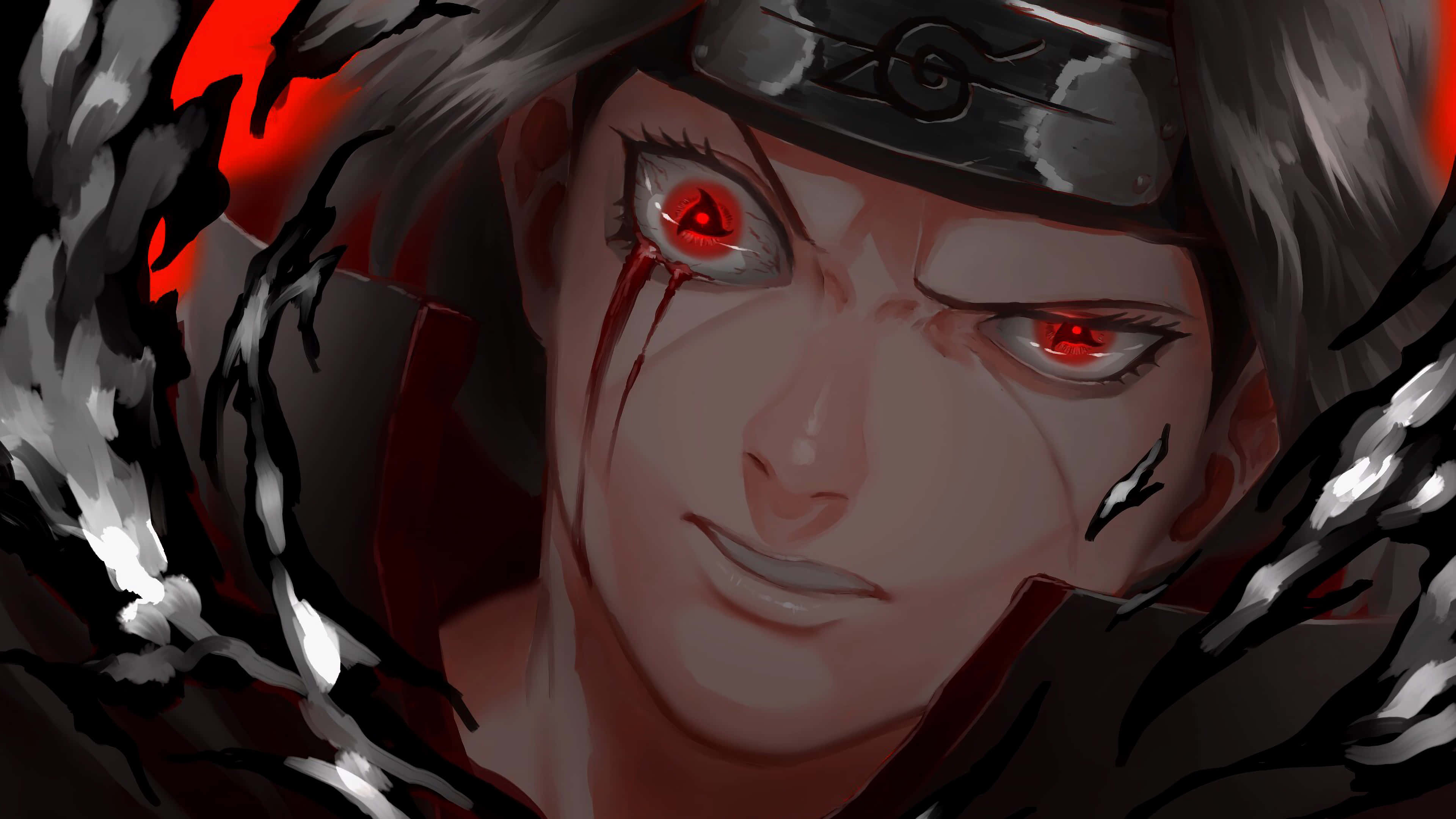 Itachi Mangekyou Sharingan Άνισα Μάτια Αίμα Ταπετσαρία