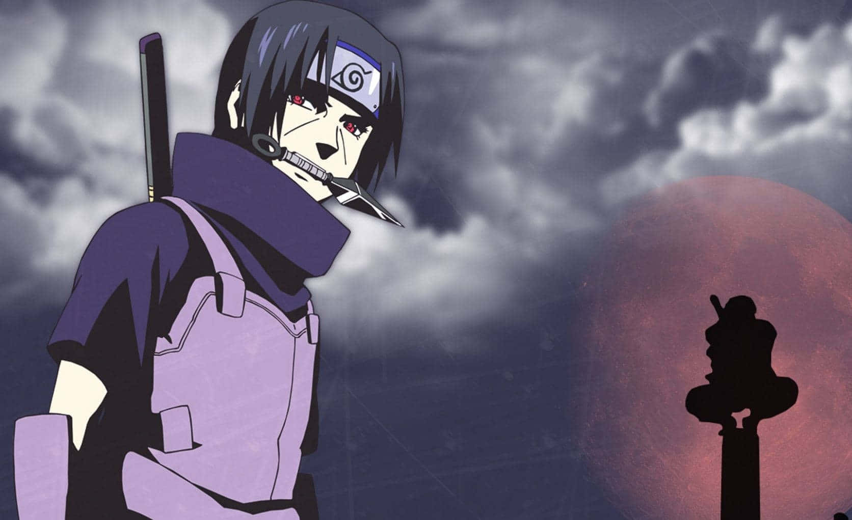 Εικόνα Itachi Uchiha με σκοτεινό συννεφιασμένο ουρανό Ταπετσαρία